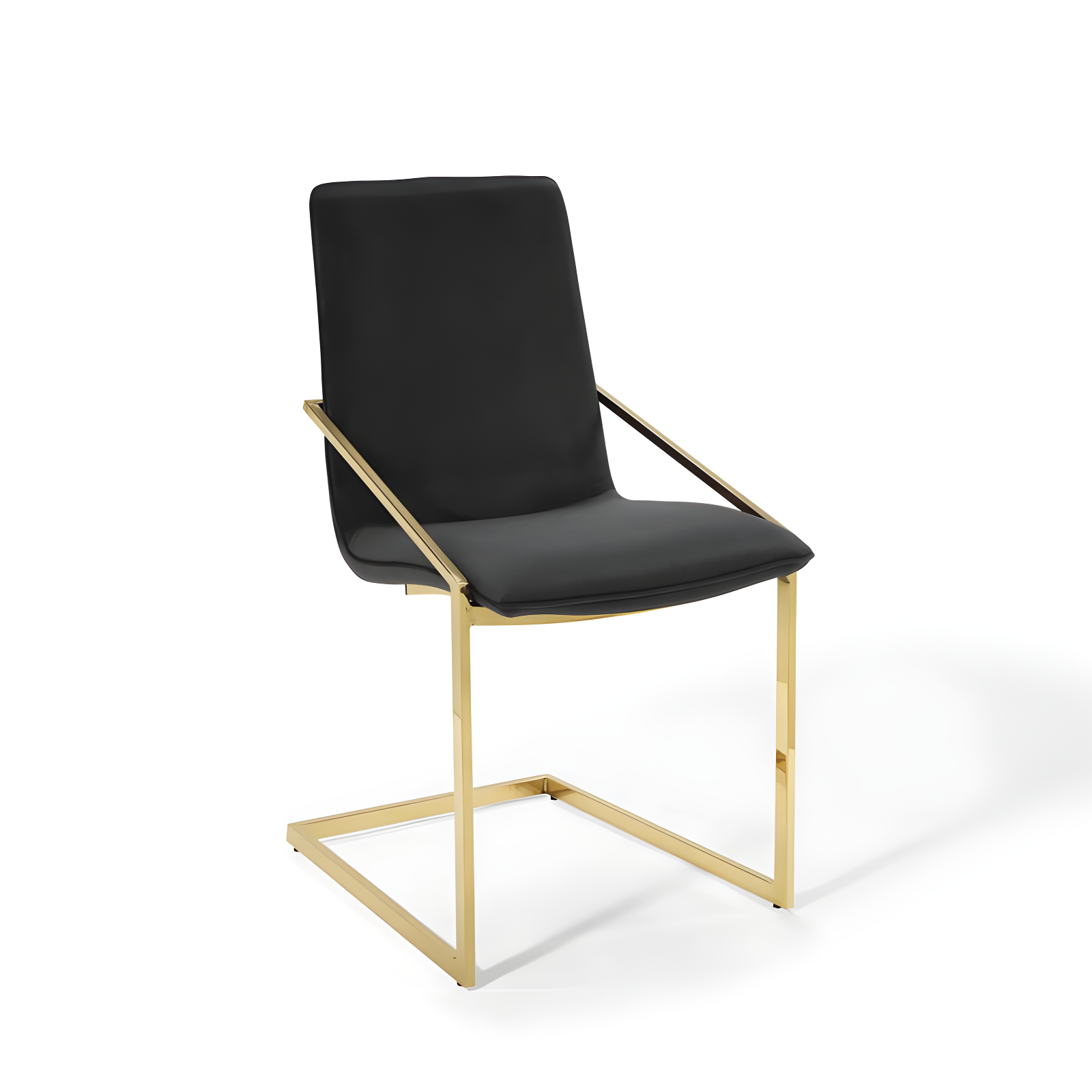 Modway Set of 2 Pitch Dining Armchairs Performance Velvet Gold/Black: Upholstered, Metal Frame, Spot Clean