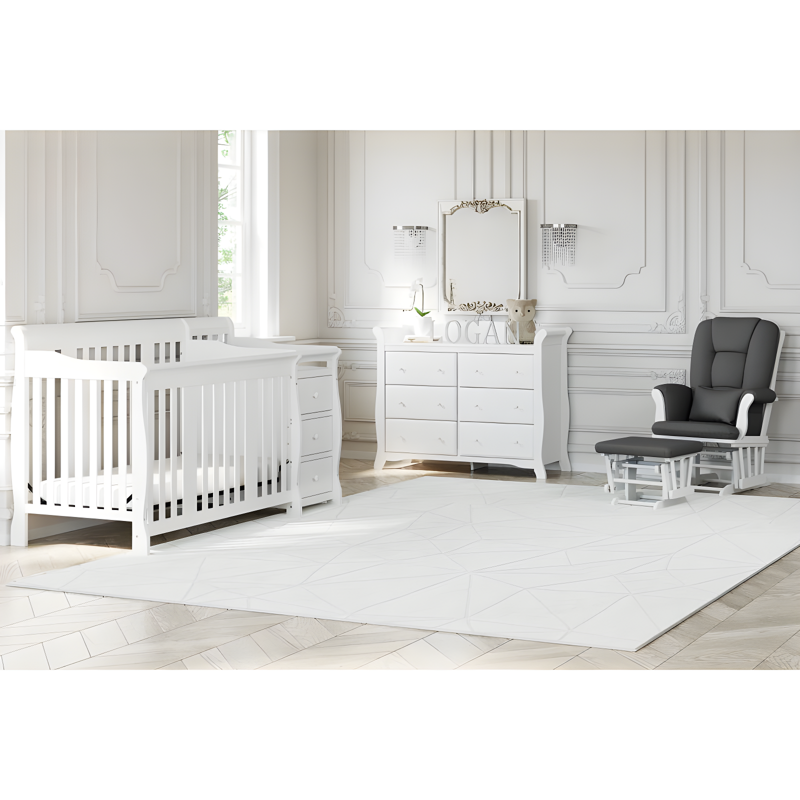 Tuscany Rocking Chair Glider with Ottoman
