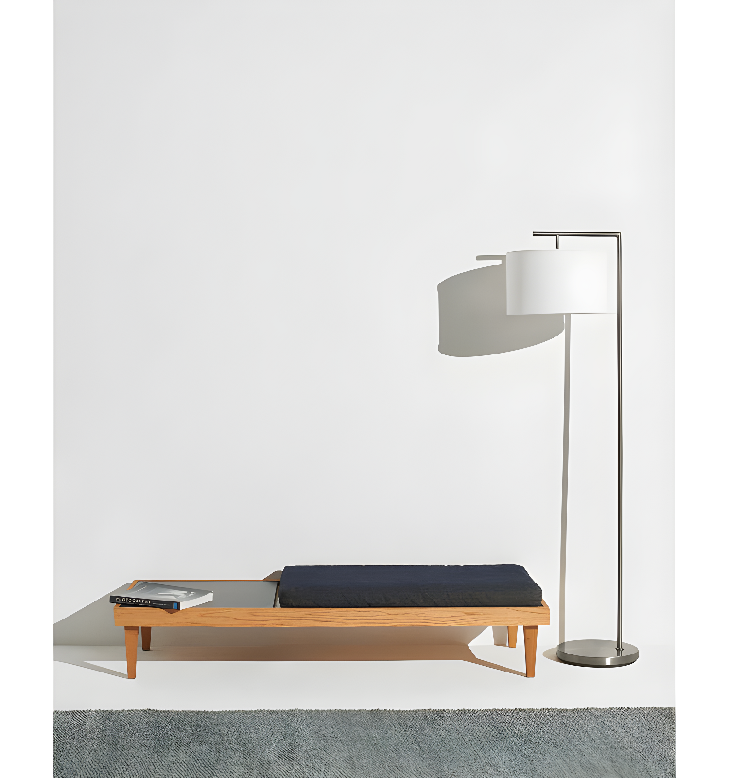Montage Modern 60 in. Mid-Century Modern LED Floor Lamp with Fabric Drum Shade