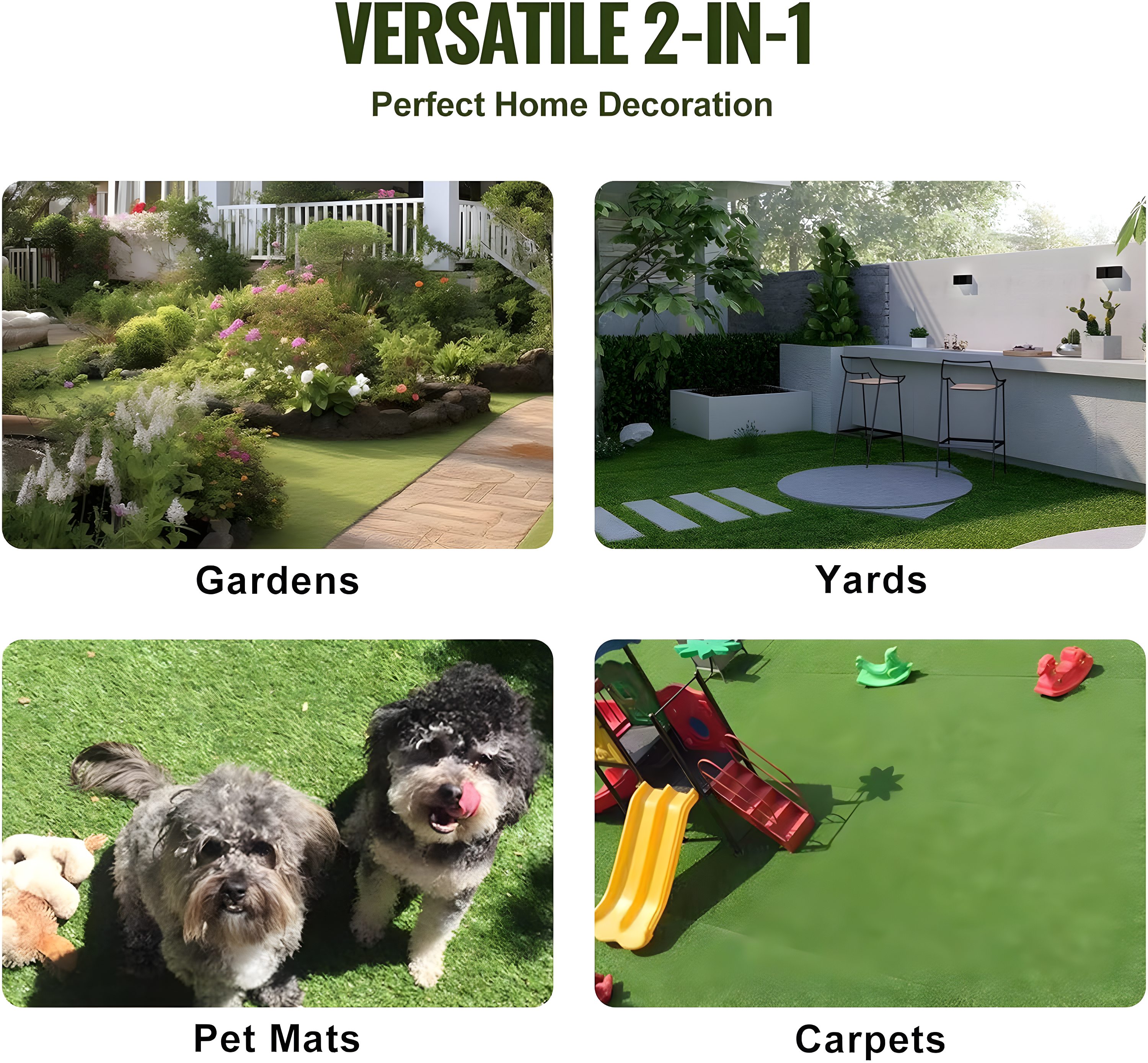 VEVOR 12" x 12" Artificial Grass Turf Panels (Set of 9)