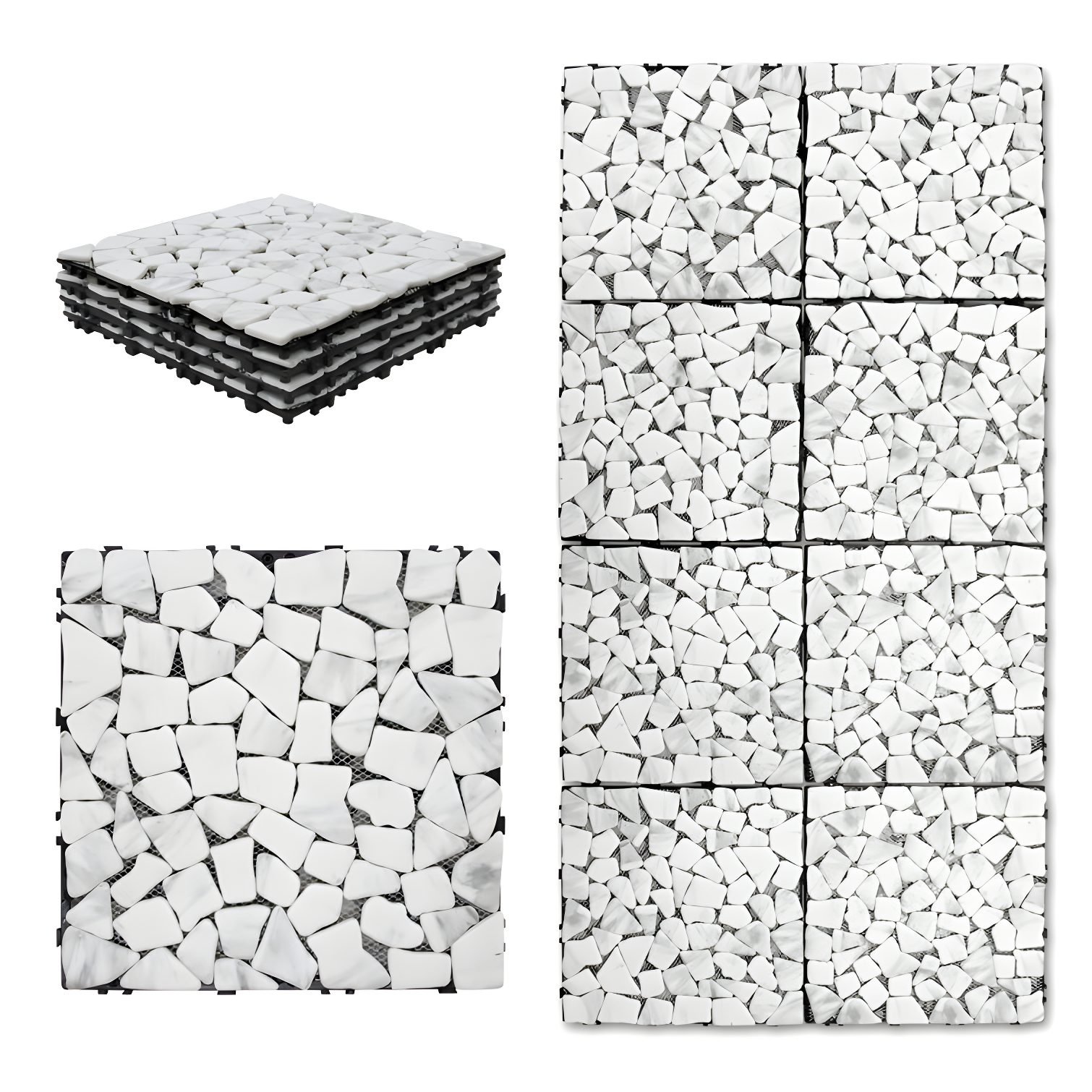 12'' L x 12'' W Stone Interlocking Deck Tile