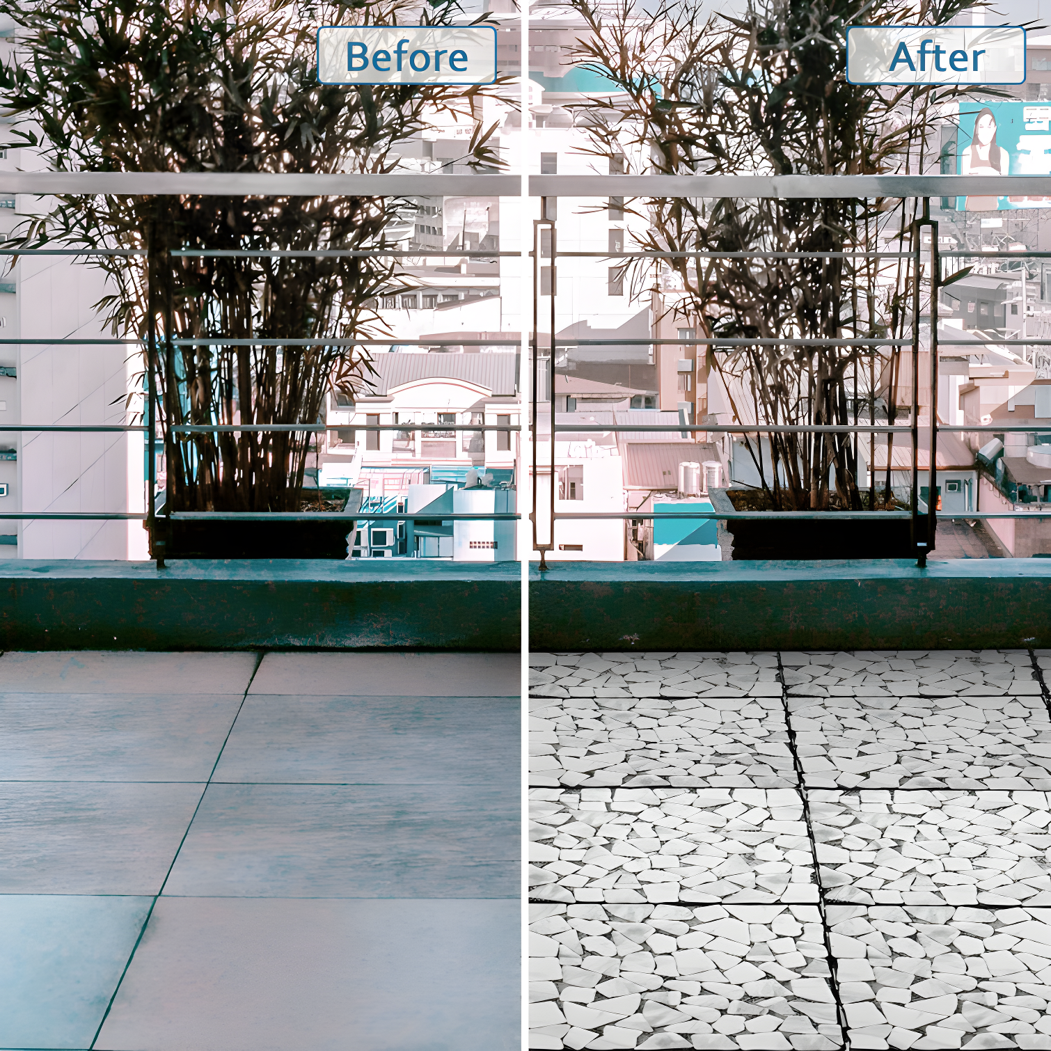 12'' L x 12'' W Stone Interlocking Deck Tile