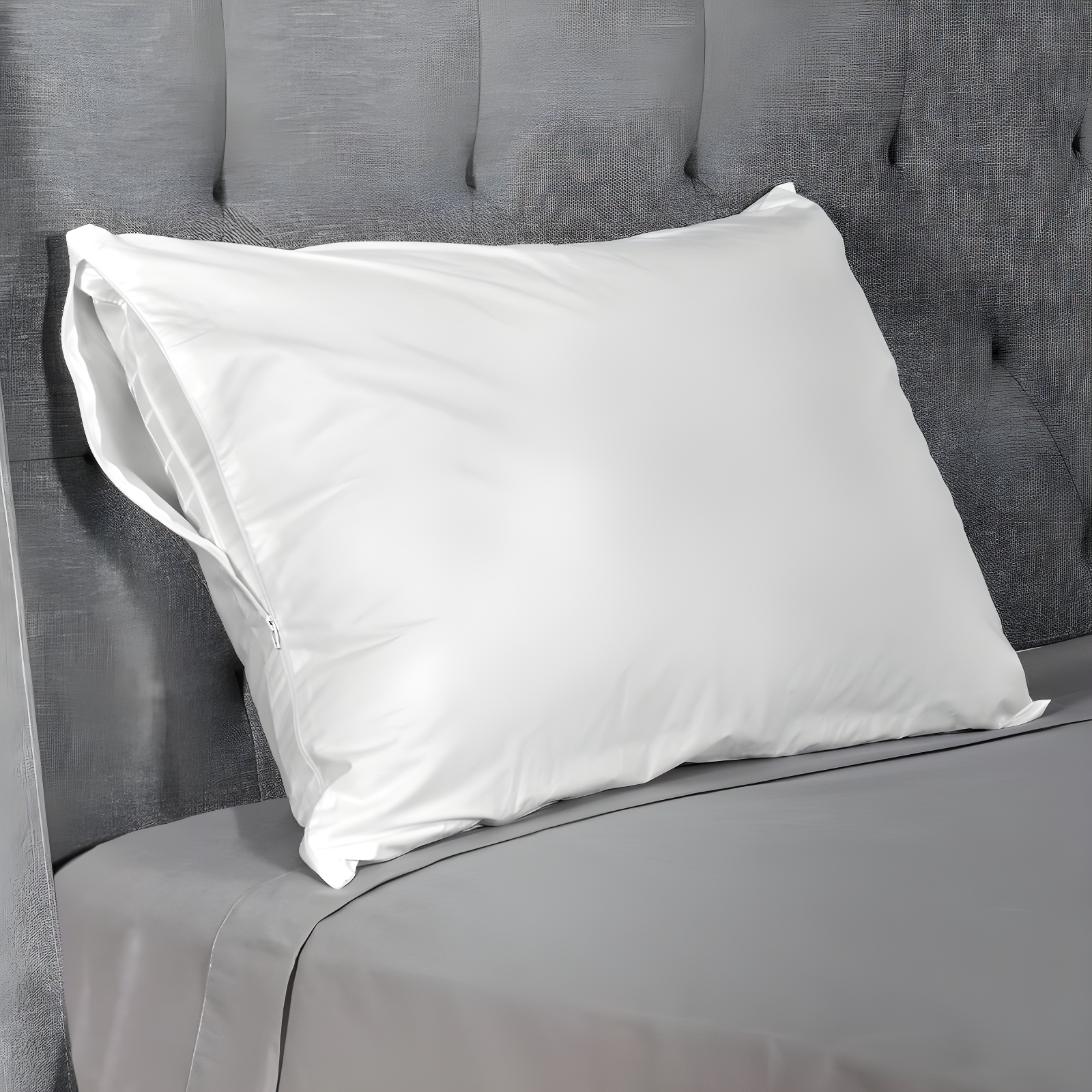 Sealy Jumbo Cotton Touch Pillow Protector: Zippered, Woven Fabric, Machine Washable, Tumble Dry, 65% Cotton 35% Polyester