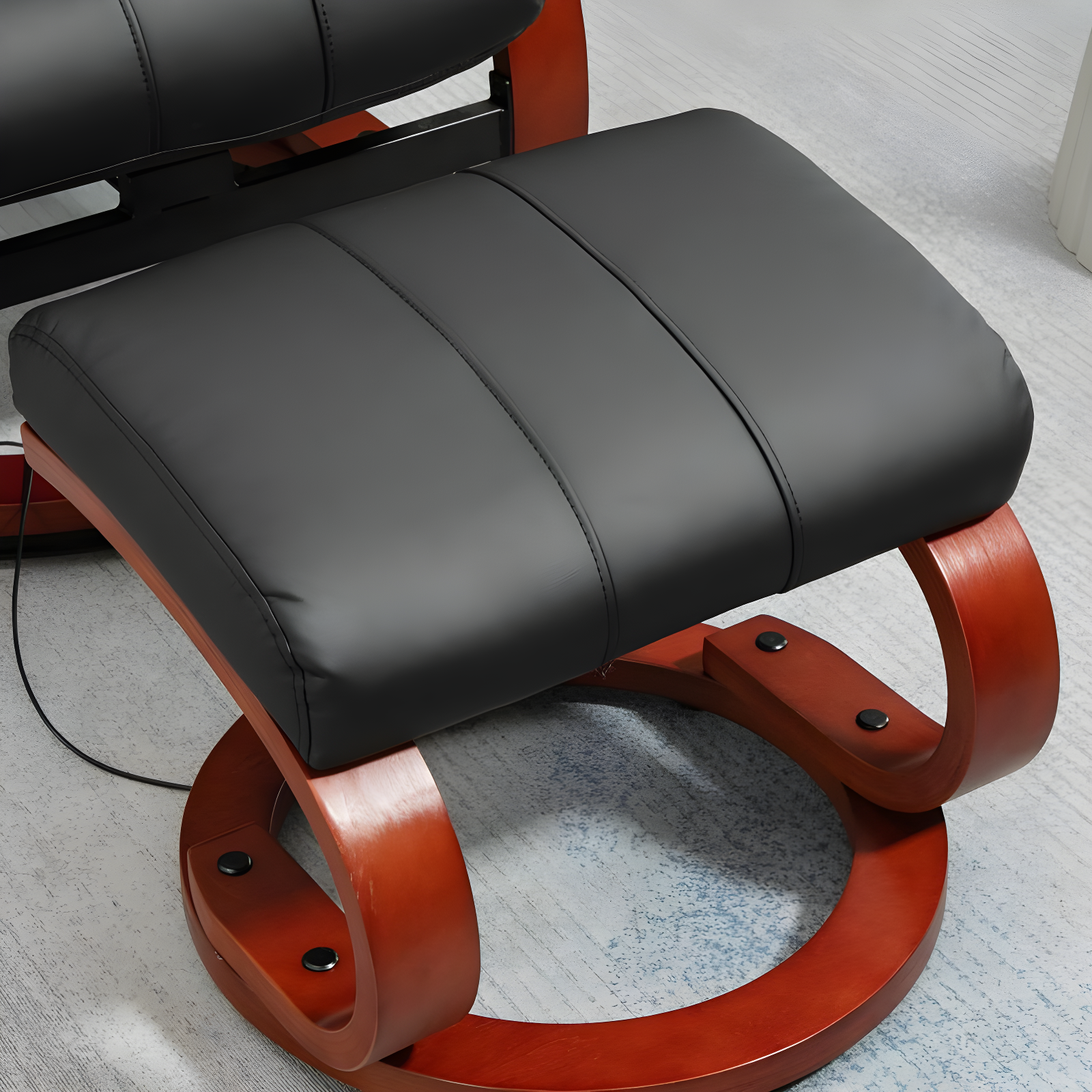 HOMCOM Recliner Chair with Ottoman, Electric Faux Leather Swivel Reclining Chair with 10 Vibration Points, 5 Massage Mode, Remote Control, Black