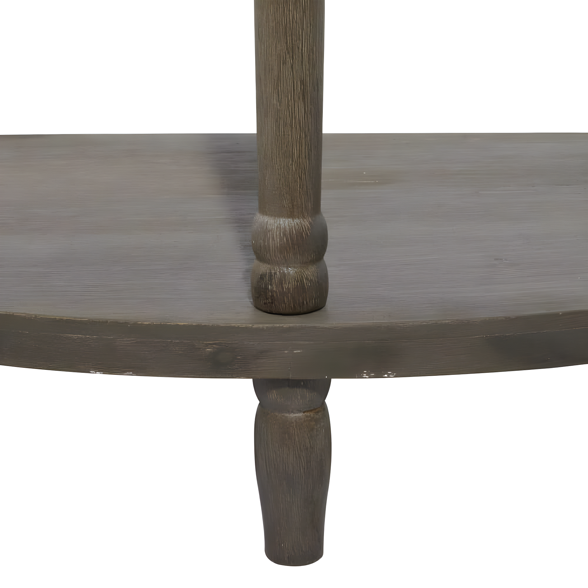 Traditional Half Round Side Table Beige - Olivia & May: Sturdy Iron Entryway Console with Shelf