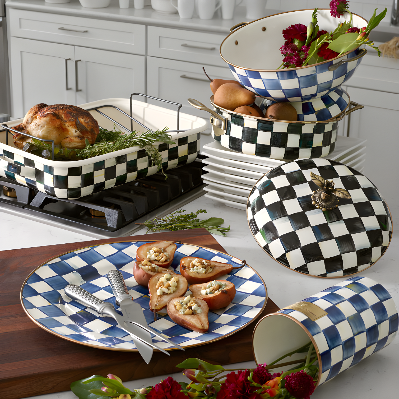 MacKenzie-Childs Check Utensil Crock