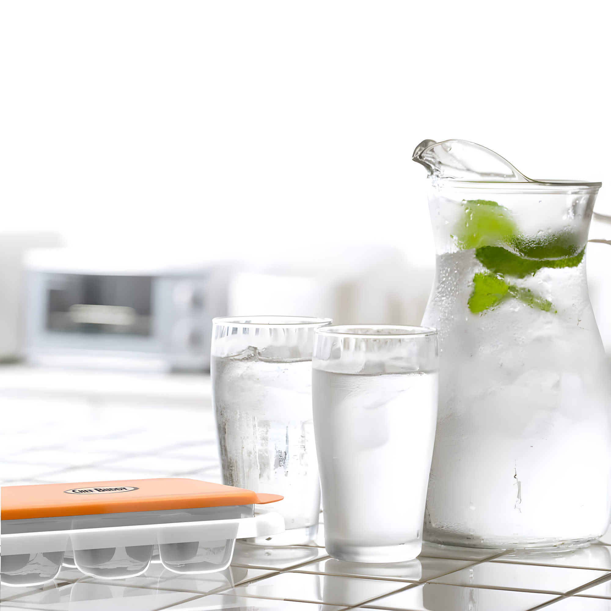 Chef Buddy Set of 2 Easy-Fill Ice Cube Trays with Lids, Multicolored
