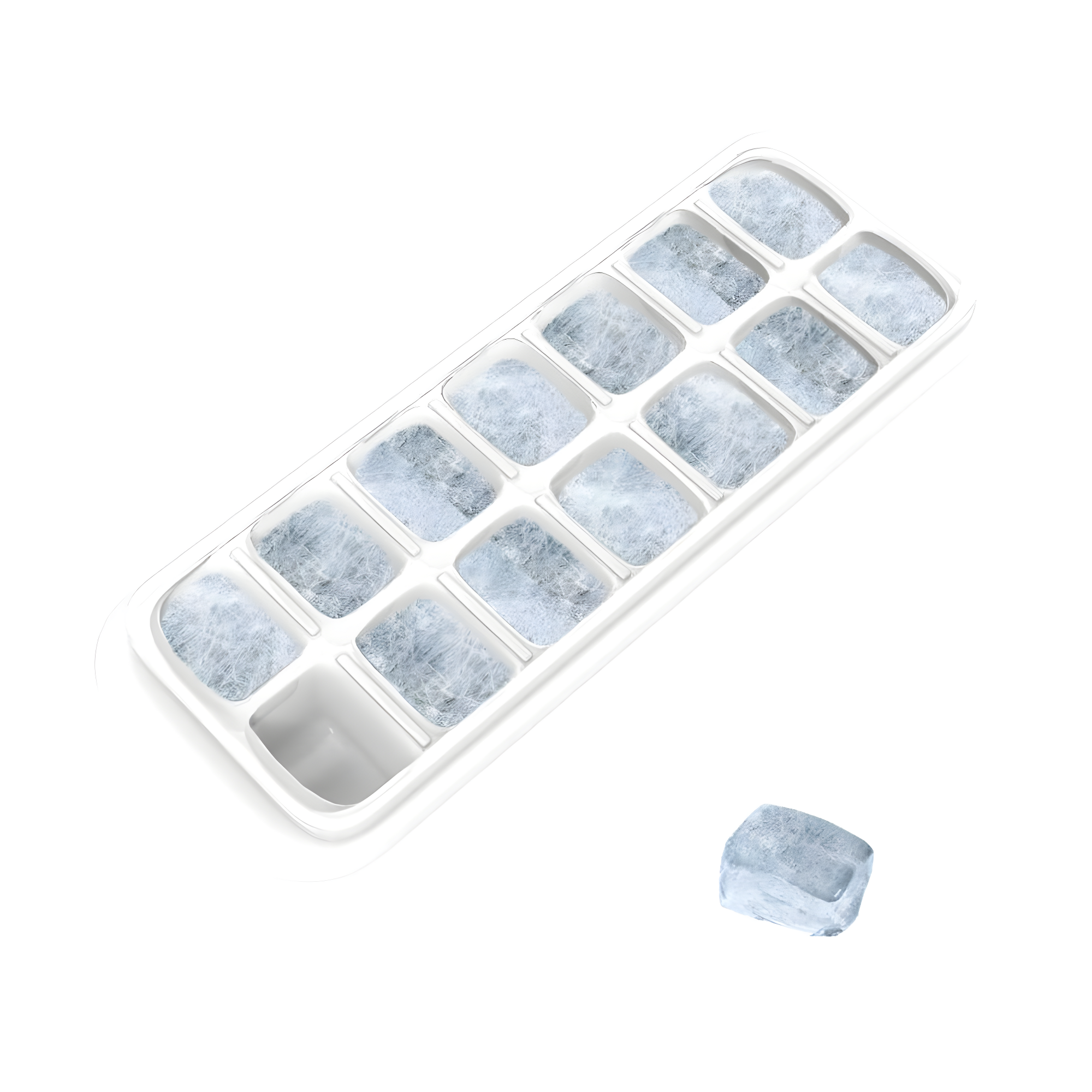 Chef Buddy Set of 2 Easy-Fill Ice Cube Trays with Lids, Multicolored