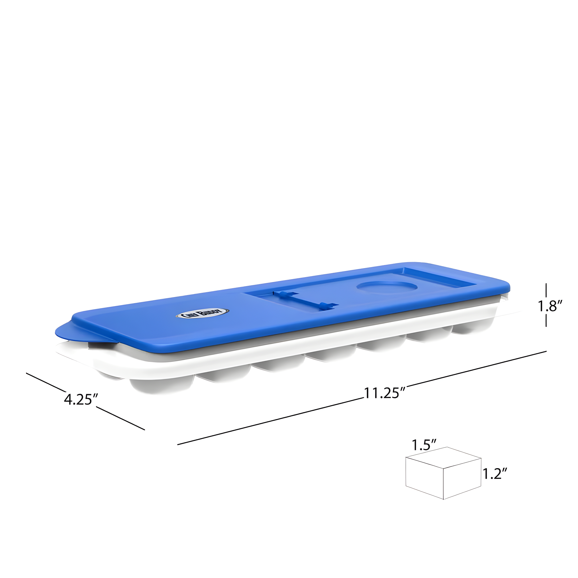 Chef Buddy Set of 2 Easy-Fill Ice Cube Trays with Lids, Multicolored