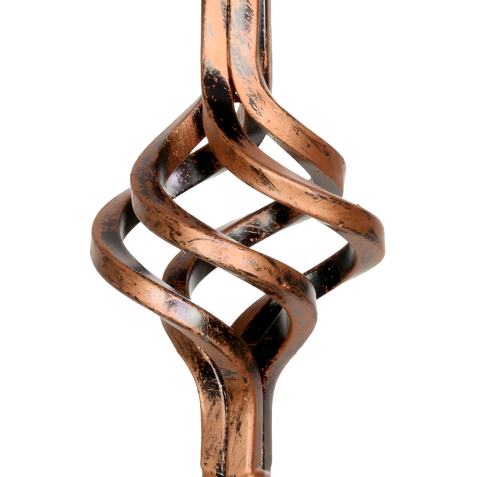 Exhart Solar Pearlized Hand Blown Glass Twisted Flame Garden Stake with Metal Finial Detail, 36 Inch