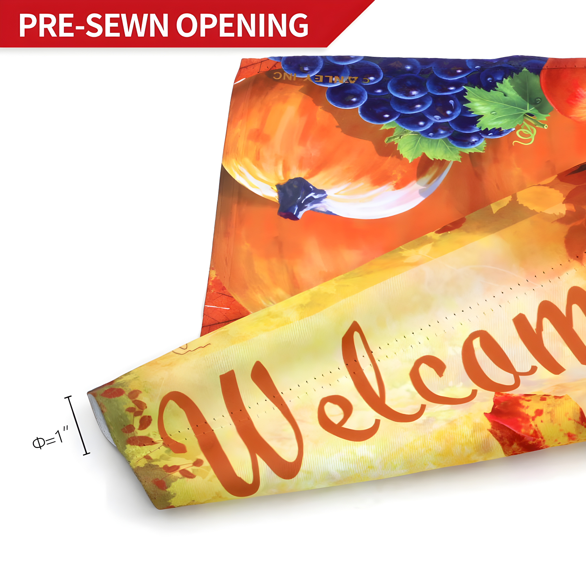 ANLEY Pumpkin in Cornucopia 2-Sided Autumn Welcome Garden Flag Polyester 18 x 13 in. Garden Flag