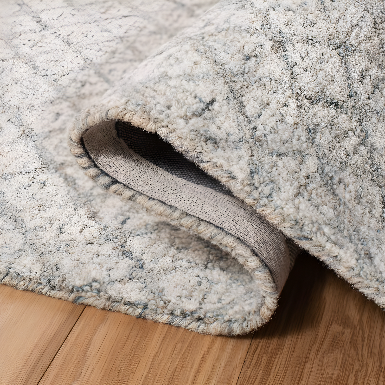 Abstract ABT203 Handmade Indoor Area Rug - Ivory/Grey - 6'x6' - Safavieh