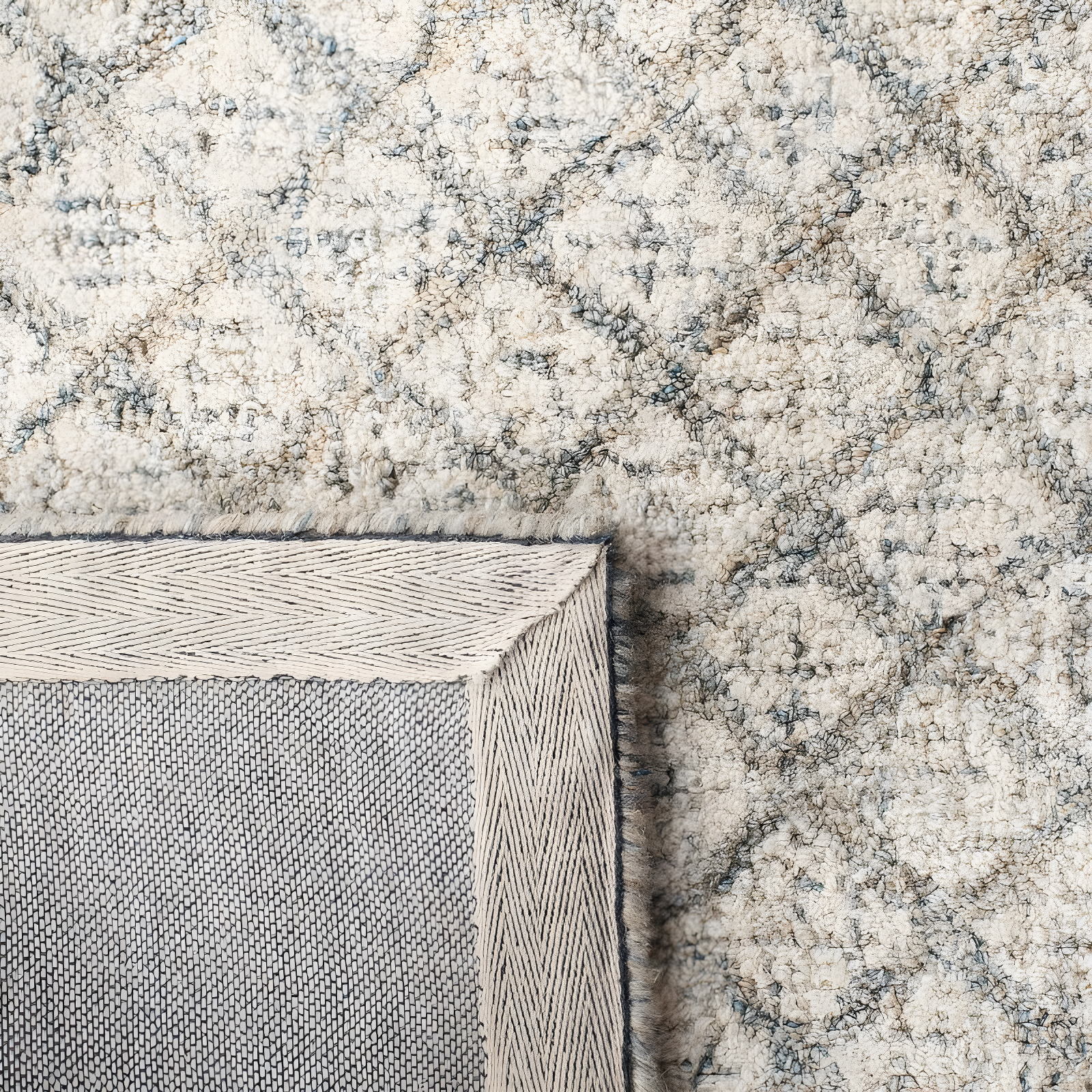Abstract ABT203 Handmade Indoor Area Rug - Ivory/Grey - 6'x6' - Safavieh