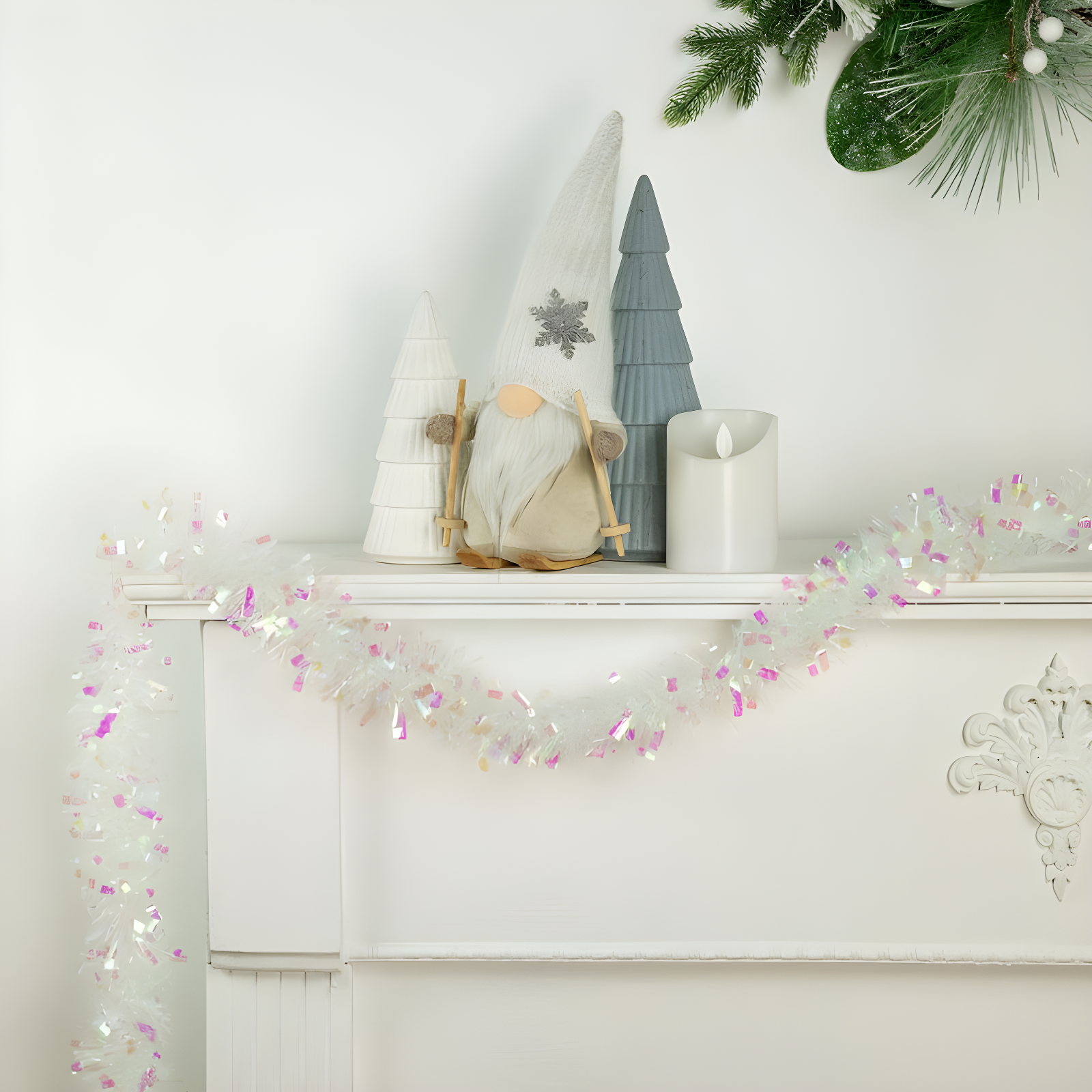 12' Christmas Tinsel Garland - Unlit