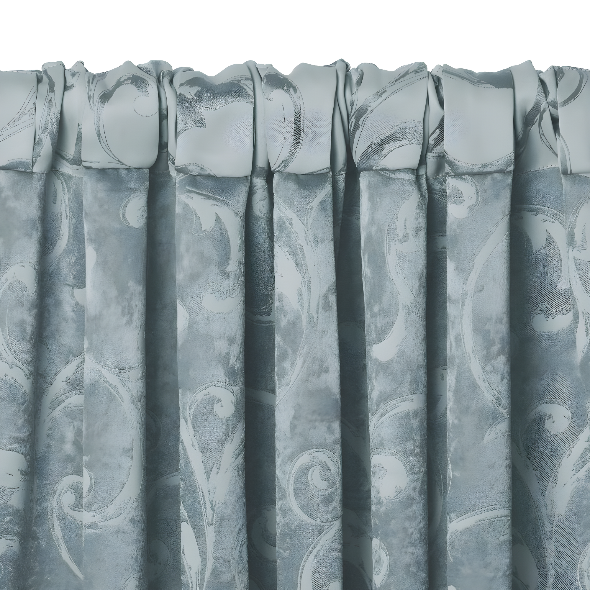 Mia Jacquard Scroll Blackout Window Curtain Panel - 52" x 84" - Blue - Elrene Home Fashions