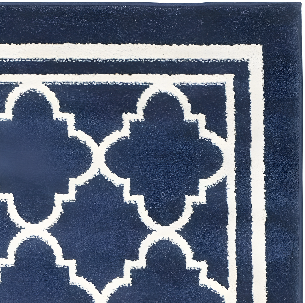 Amherst AMT422 Power Loomed Indoor Area Rug - Navy/Beige - 8'x10' - Safavieh
