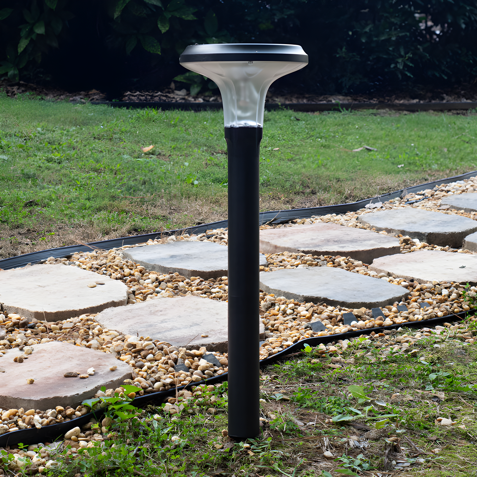 Vantage Solar Commercial Graded Black Warm White LED Pathway Bollard Light