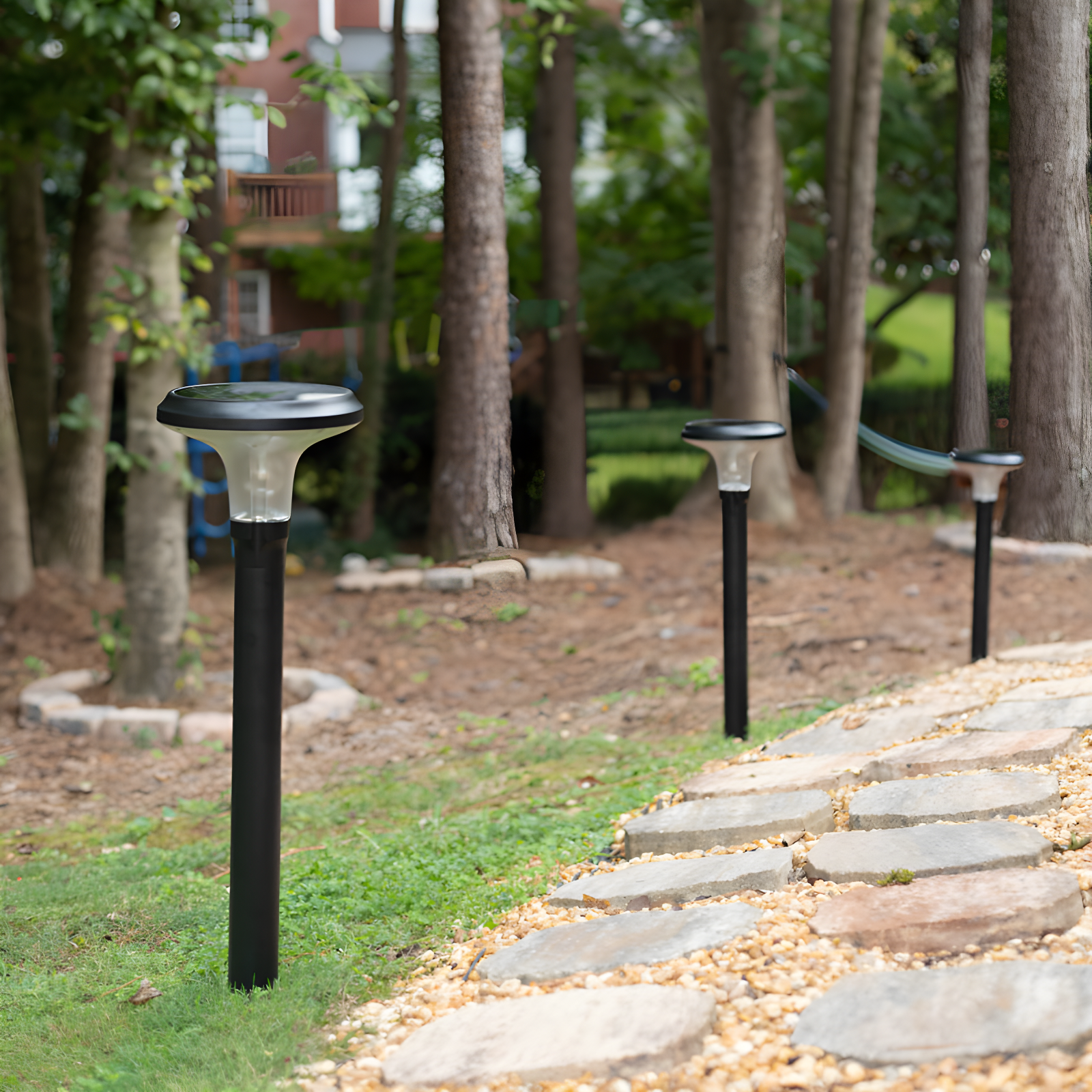 Vantage Solar Commercial Graded Black Warm White LED Pathway Bollard Light