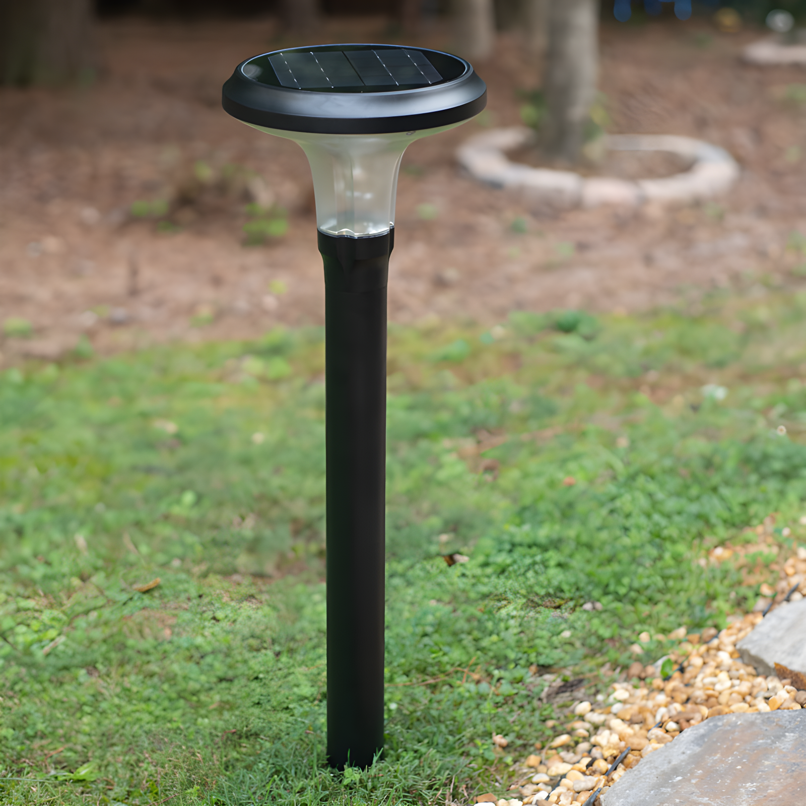 Vantage Solar Commercial Graded Black Warm White LED Pathway Bollard Light