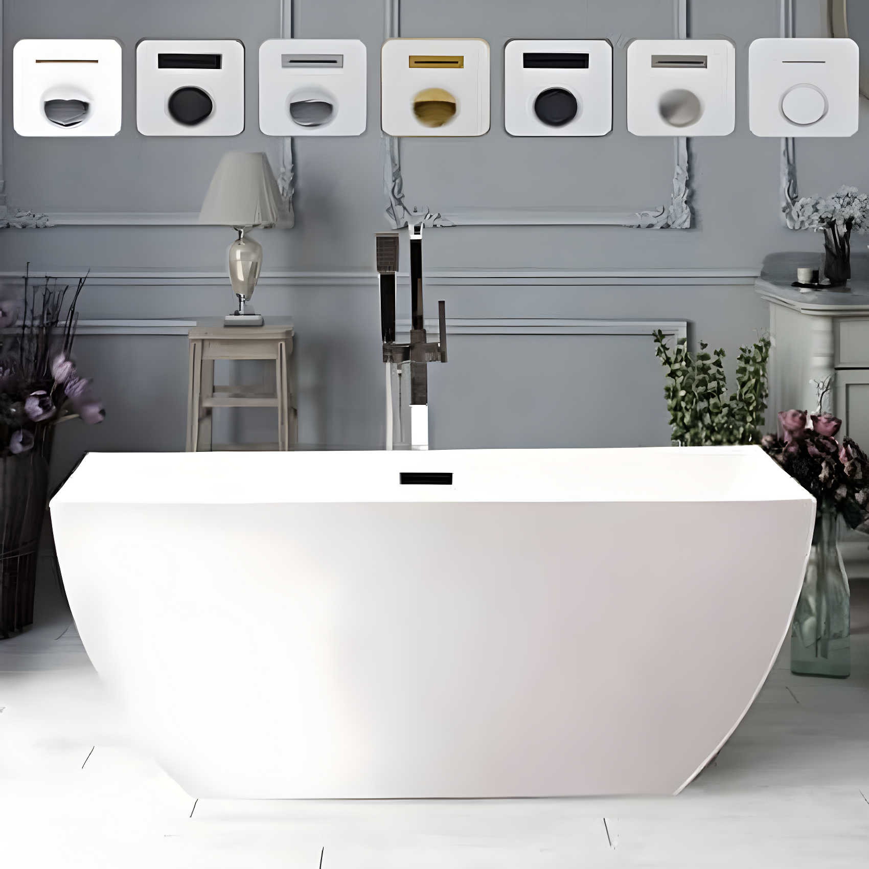 66.9" x 33" Freestanding Soaking Bathtub