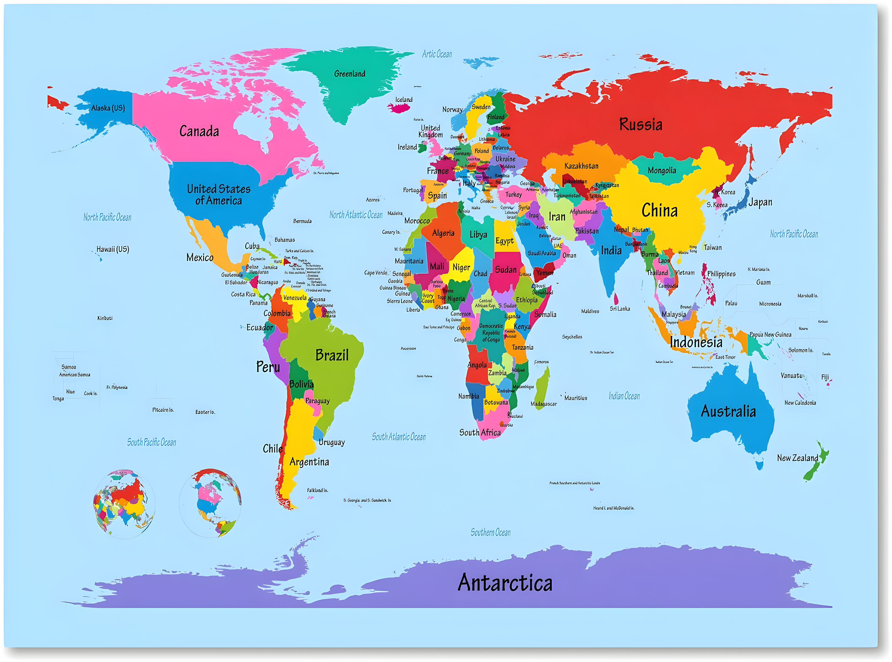 Trademark Fine Art - 22"x32" Michael Tompsett 'Childrens World Map' Canvas Art