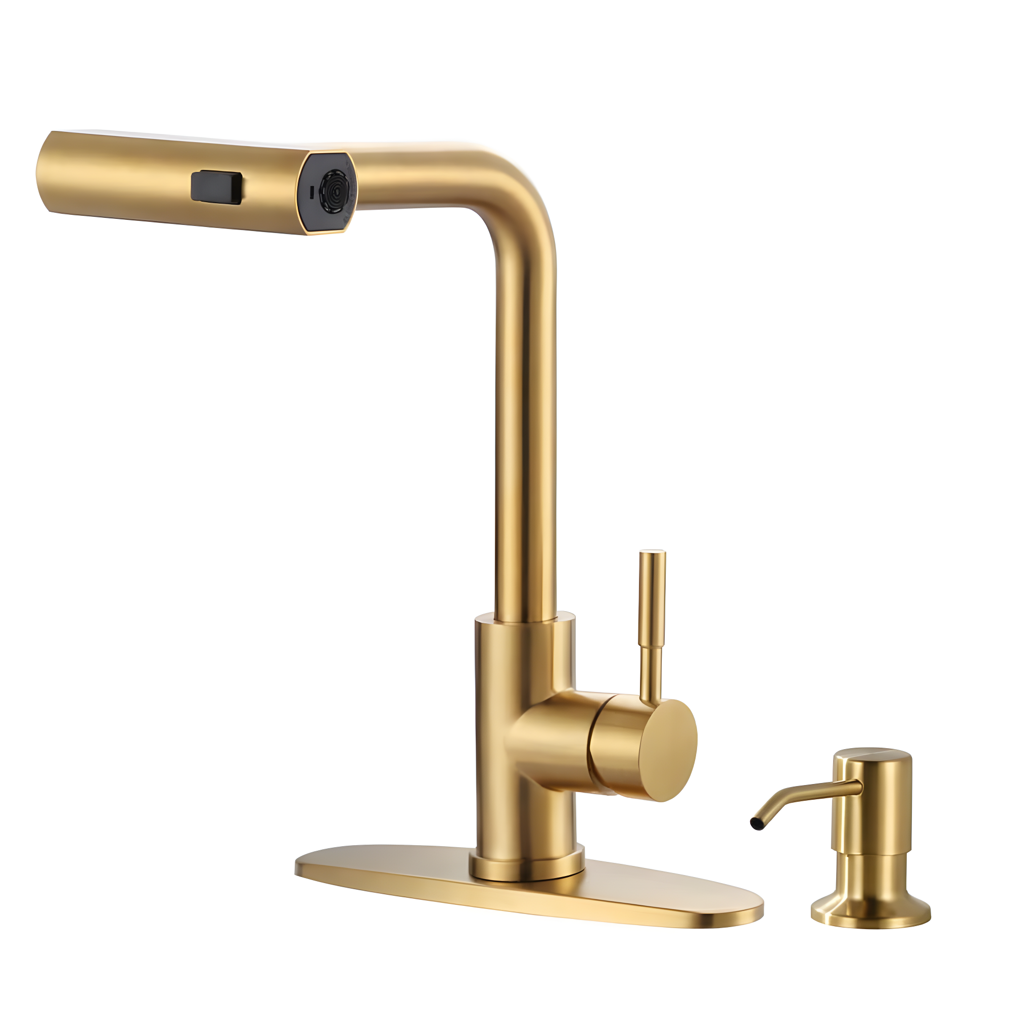 Waterfall Kitchen Faucet with Pull Down Sprayer, Stainless Kitchen Faucet with Sprayer 3 Modes