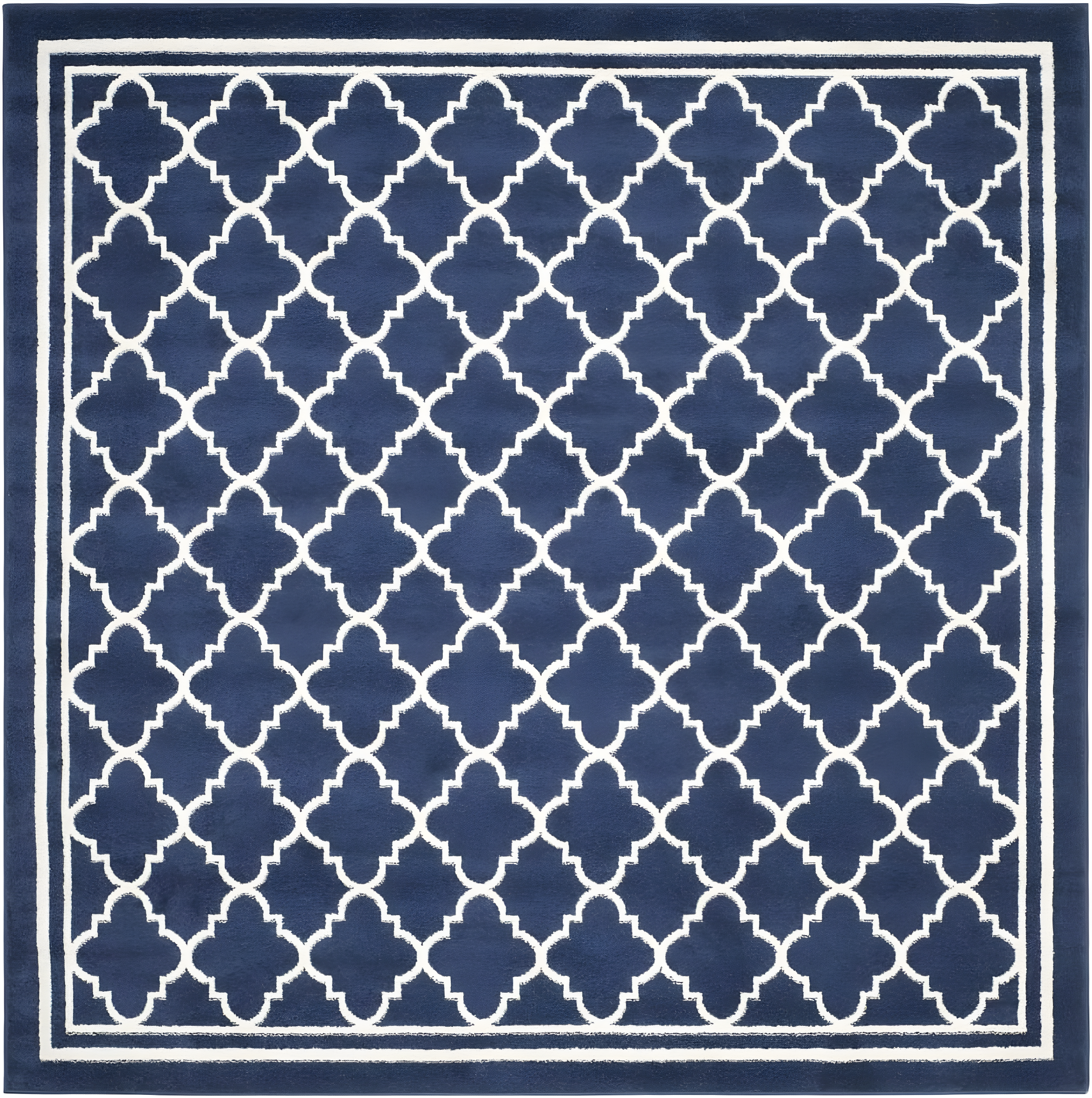 Amherst AMT422 Power Loomed Indoor Accent Rug - Navy/Beige - 3'x3' - Safavieh