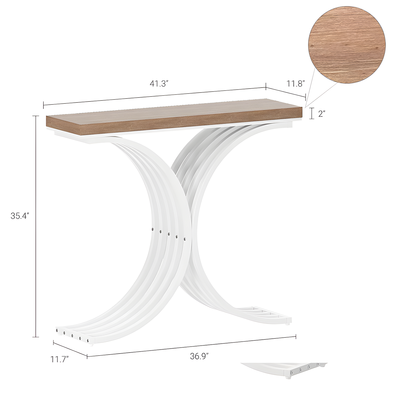 Console Table - Entryway Table for Living Room, Modern Sofa Accent Table with White Faux Marble Top