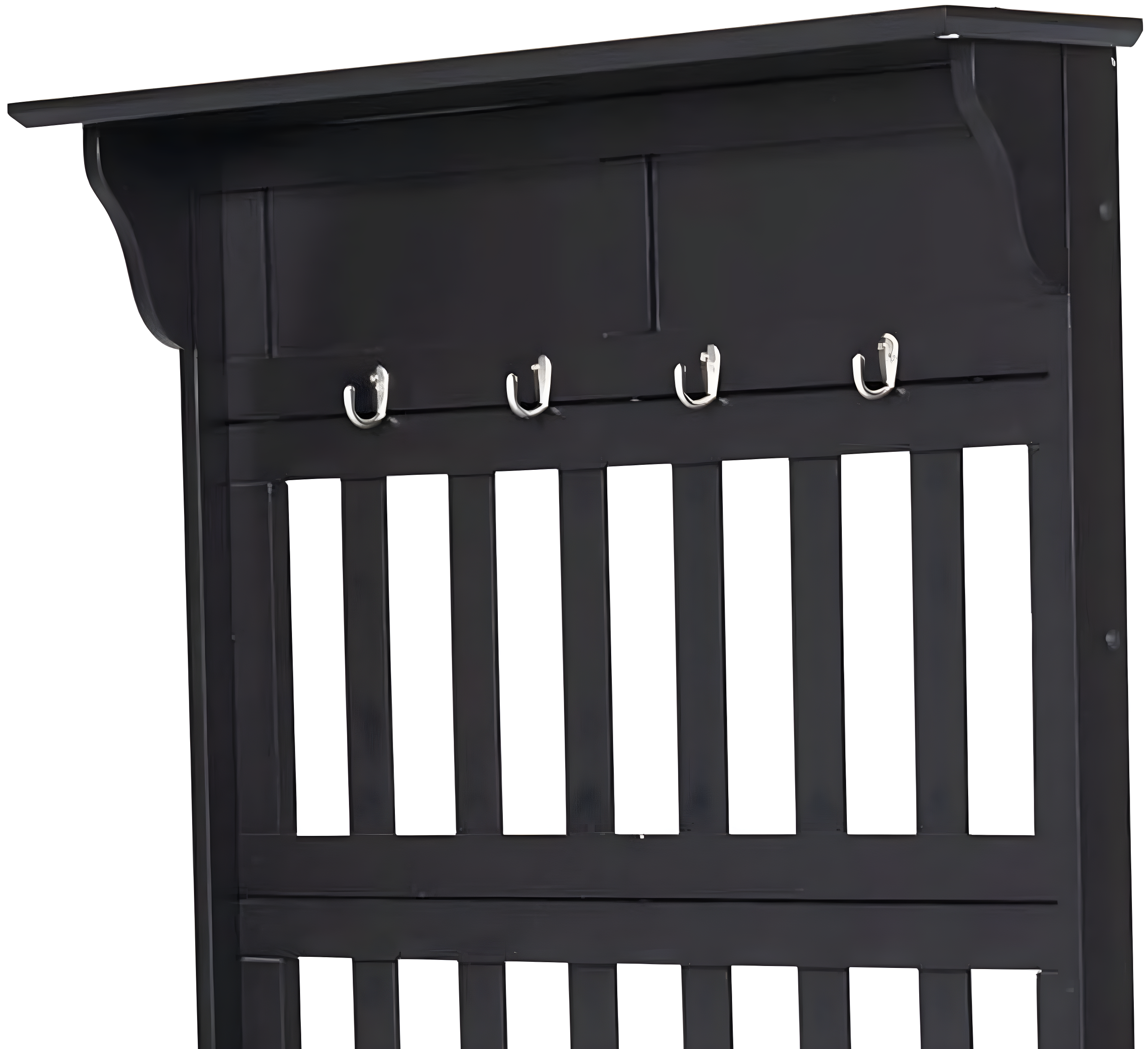 Co-t Solid Hardwood Hall Tree With Storage Bench, Safety Hinge, And Brass Hooks