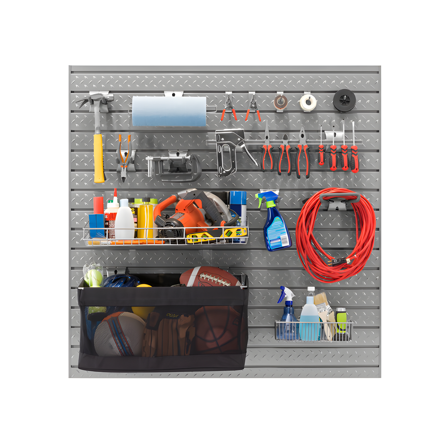 NewAge Products Garage 40 Piece Steel Slatwall Accessory Kit