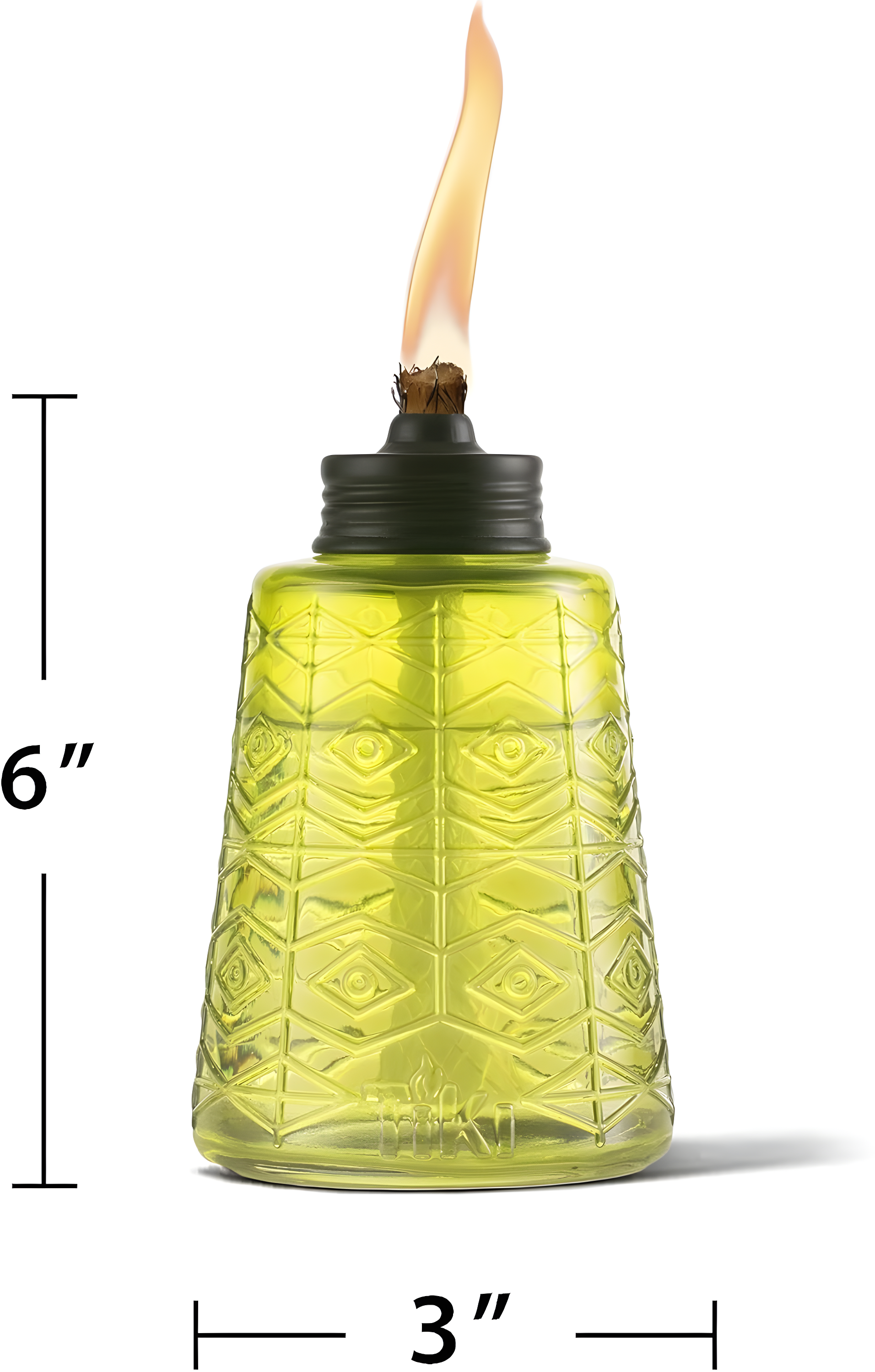 TIKI Brand TIKI® Brand 6 Inch Table Torch Glass Red, Green and Blue (Set of 3)