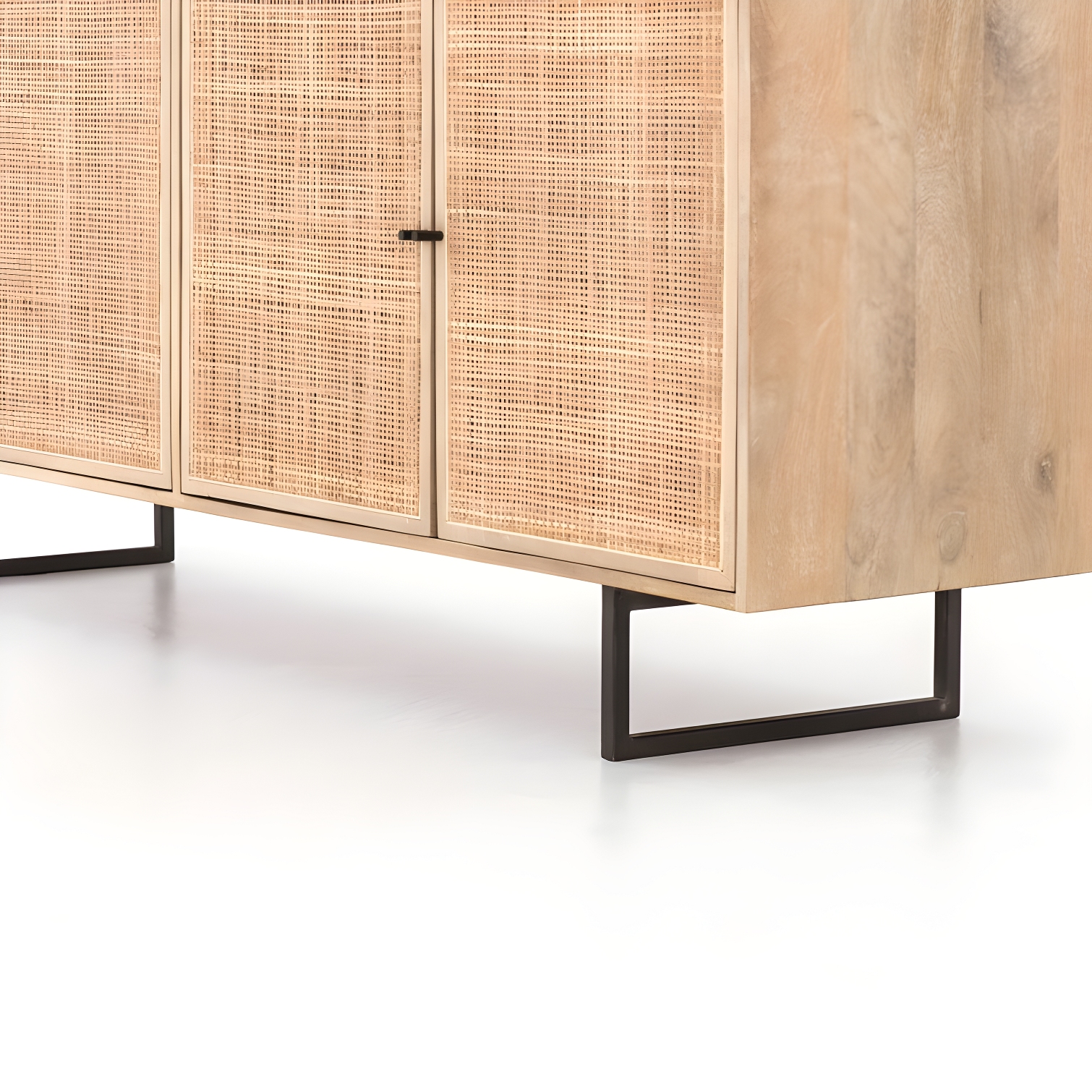 Carmel 72'' Natural Mango and Cane Sideboard with Gunmetal Legs