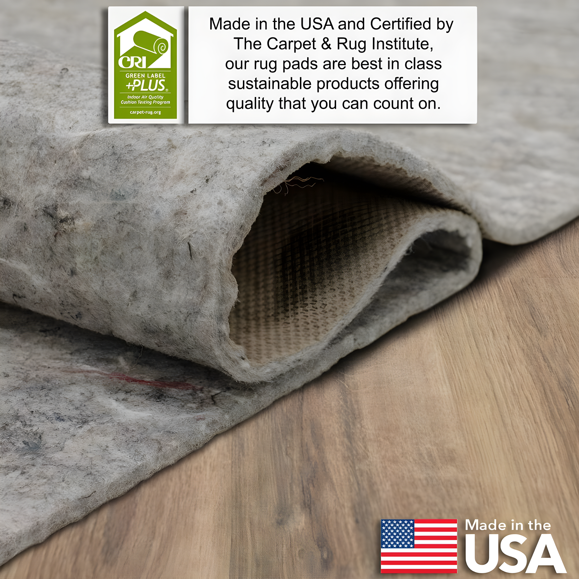 Mohawk 4'10" Round Premium Dual Surface Rug Pad Brown: Skid-Resistant, Polyester, Latex Backing, Gray