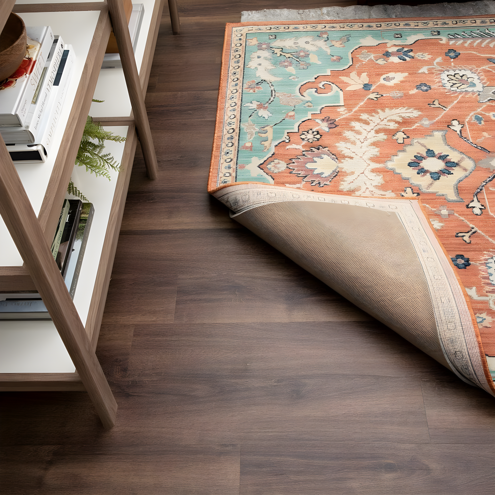 Mohawk 4'10" Round Premium Dual Surface Rug Pad Brown: Skid-Resistant, Polyester, Latex Backing, Gray