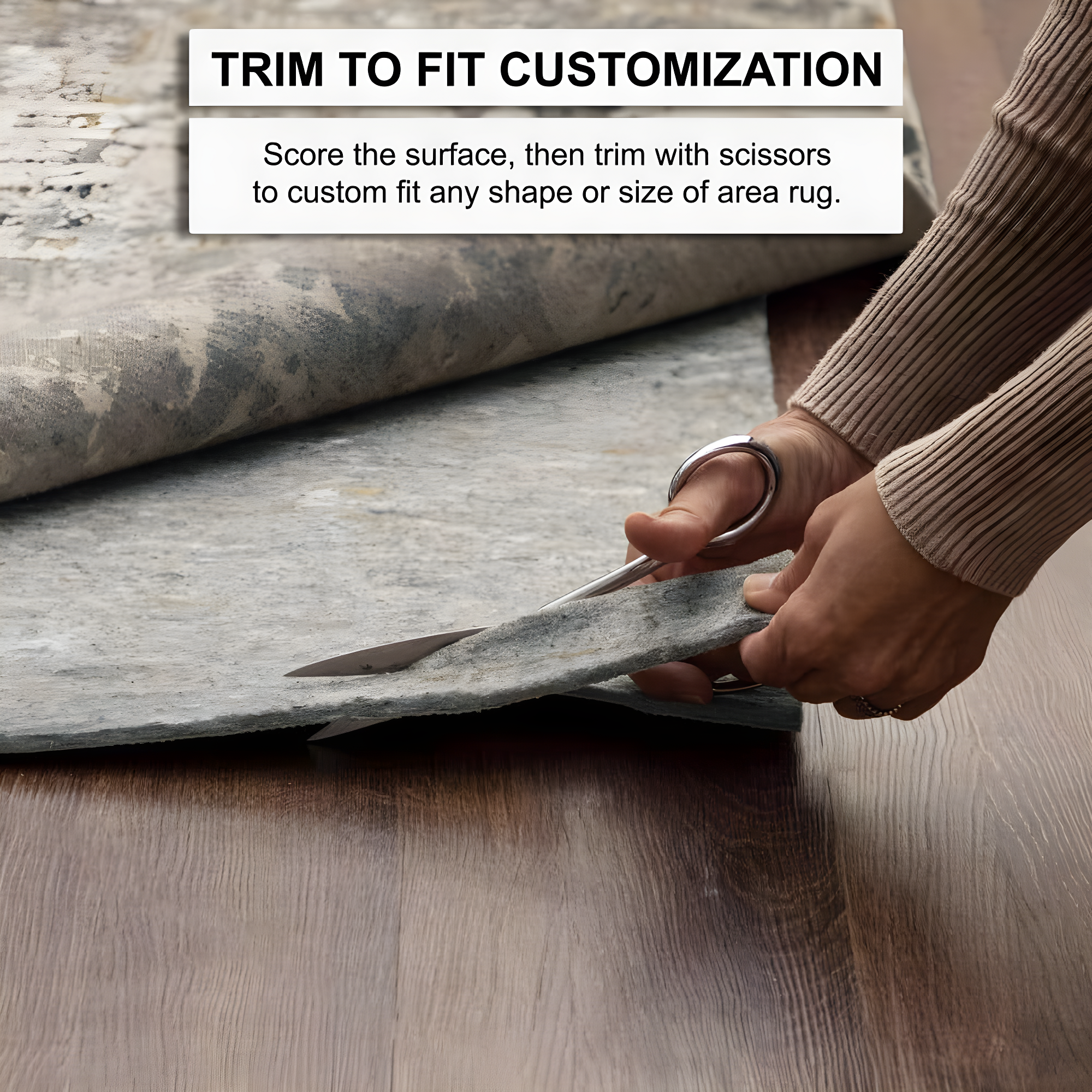 Mohawk 4'10" Round Premium Dual Surface Rug Pad Brown: Skid-Resistant, Polyester, Latex Backing, Gray