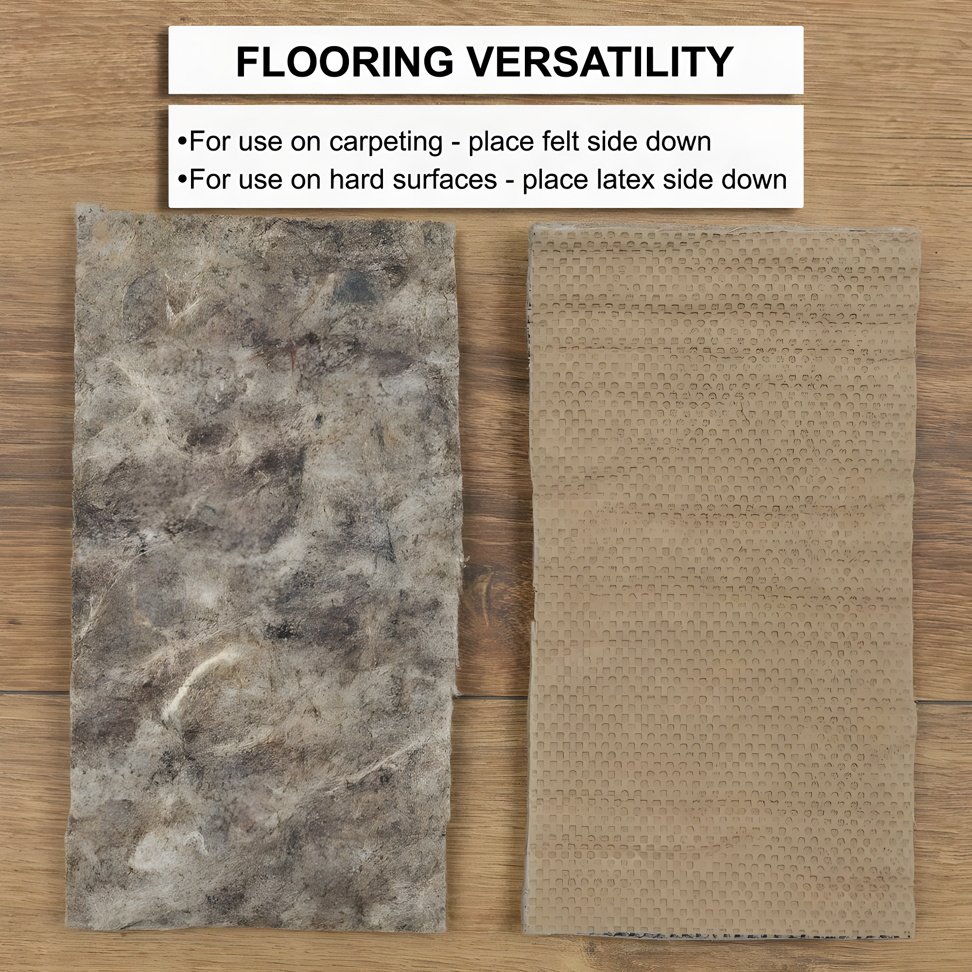 Mohawk 4'10" Round Premium Dual Surface Rug Pad Brown: Skid-Resistant, Polyester, Latex Backing, Gray