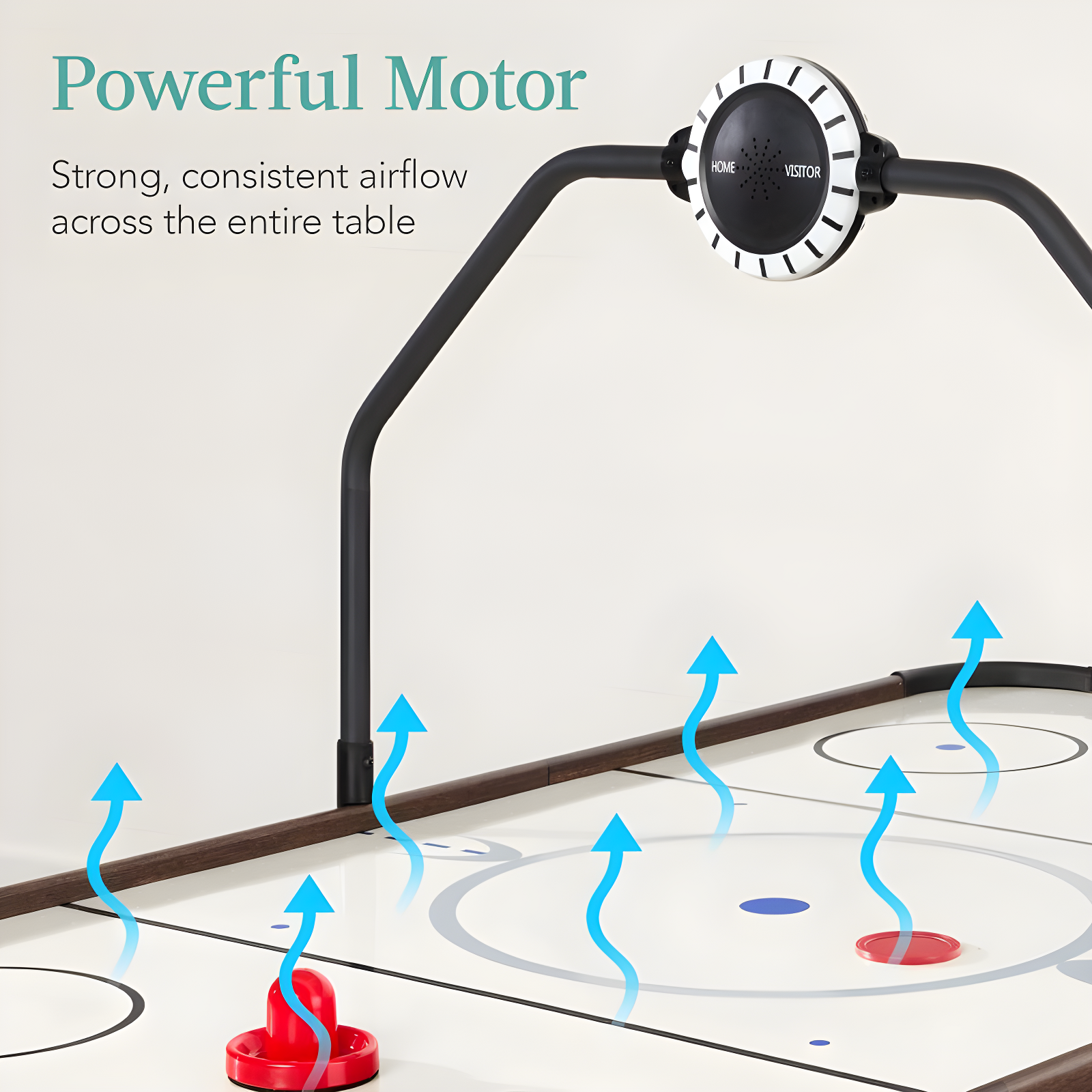 Best Choice Products 54in Air Hockey Game Table w/ LED Lights, Scoreboard, Powerful Motor - Walnut