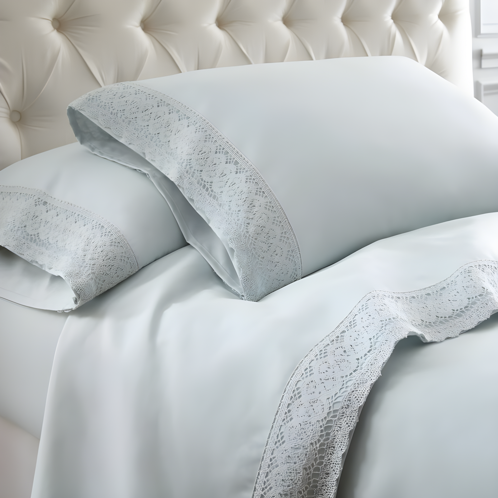Modern Threads Yate Soft Microfiber Crochet Lace Sheets - Luxurious Microfiber Bed Sheets - Includes Flat Sheet, Fitted Sheet with Deep Pockets, & Pillowcases