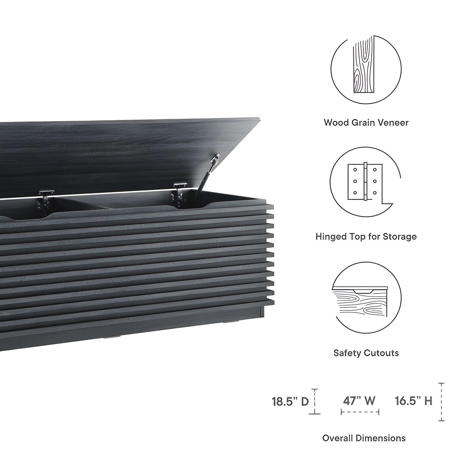 Modway Render 47" Wood Grain Storage Bench & Reviews | Wayfair