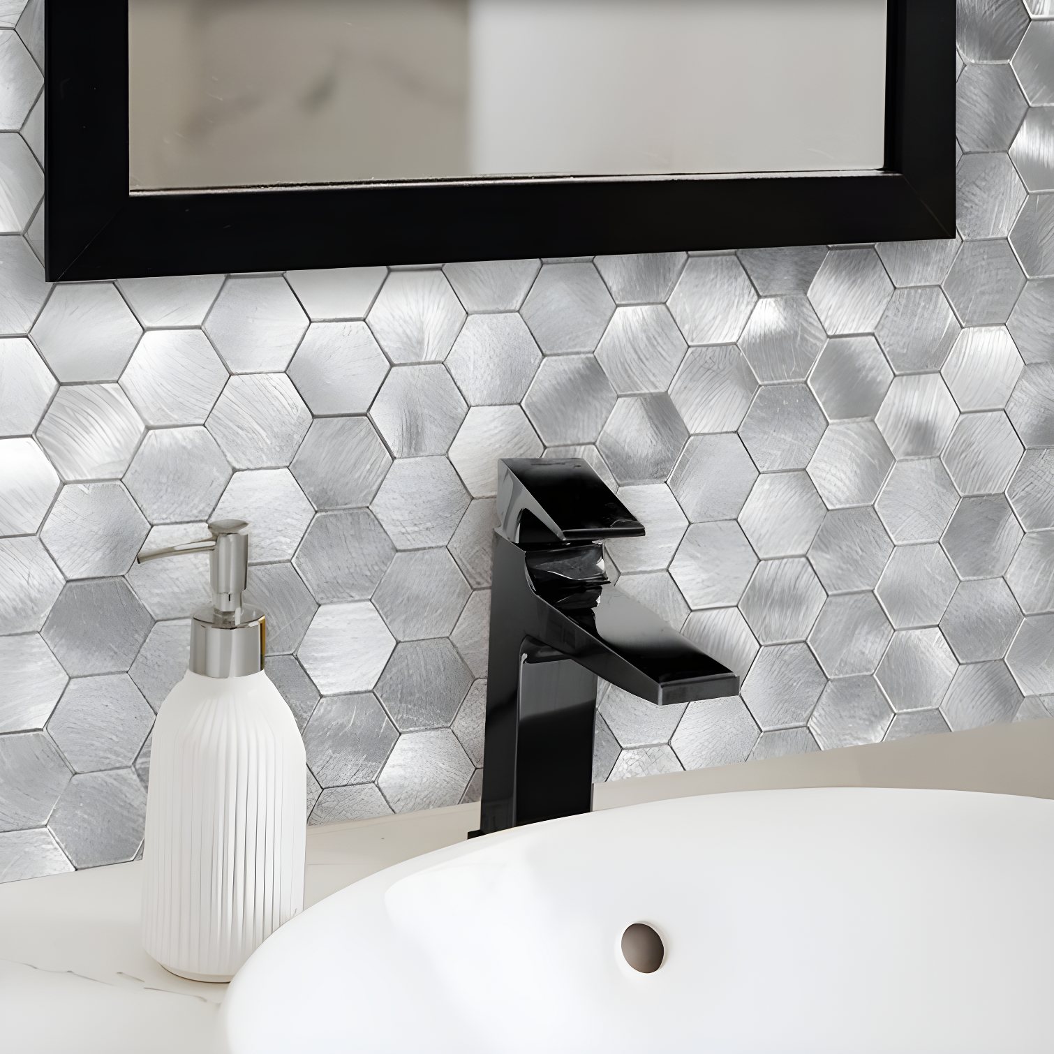 Design Is Personal 12'' W x 12'' L Polyvinyl Chloride (PVC) Peel and Stick Mosaic Tile