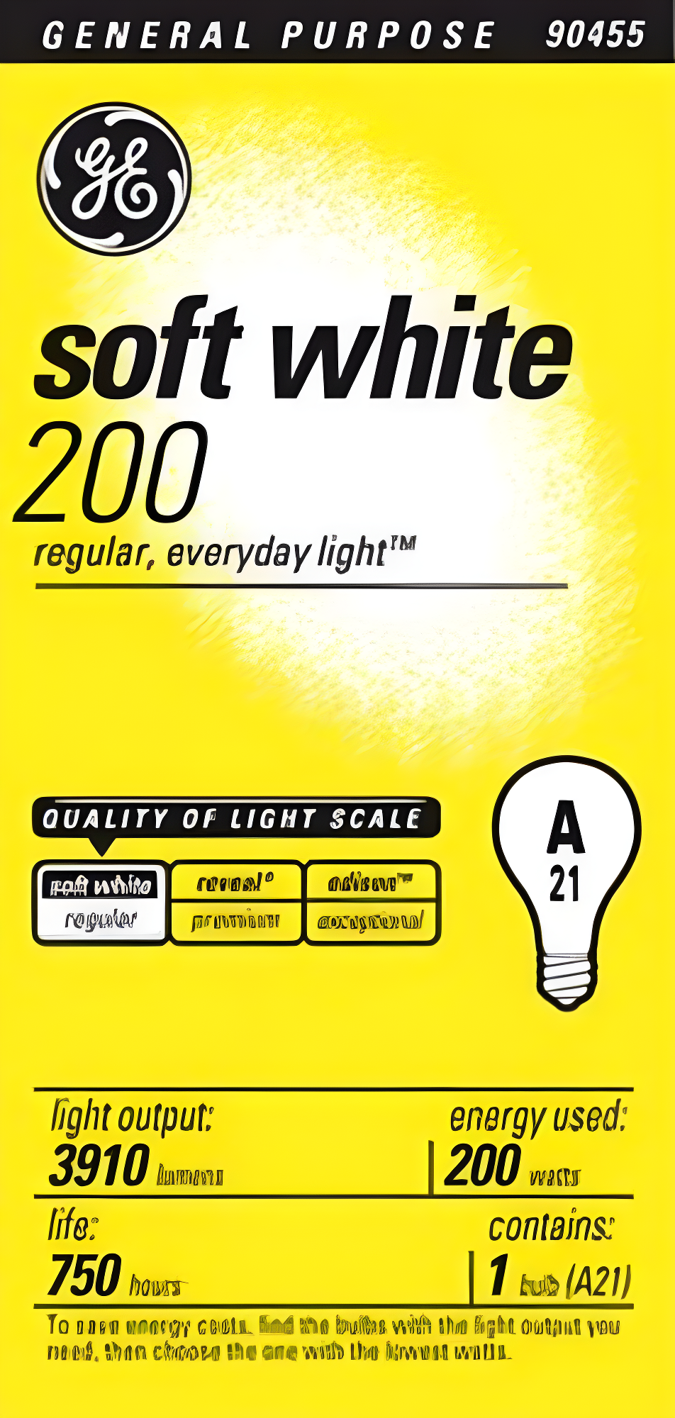 200-Watt Soft White A21 Incandescent Bulb