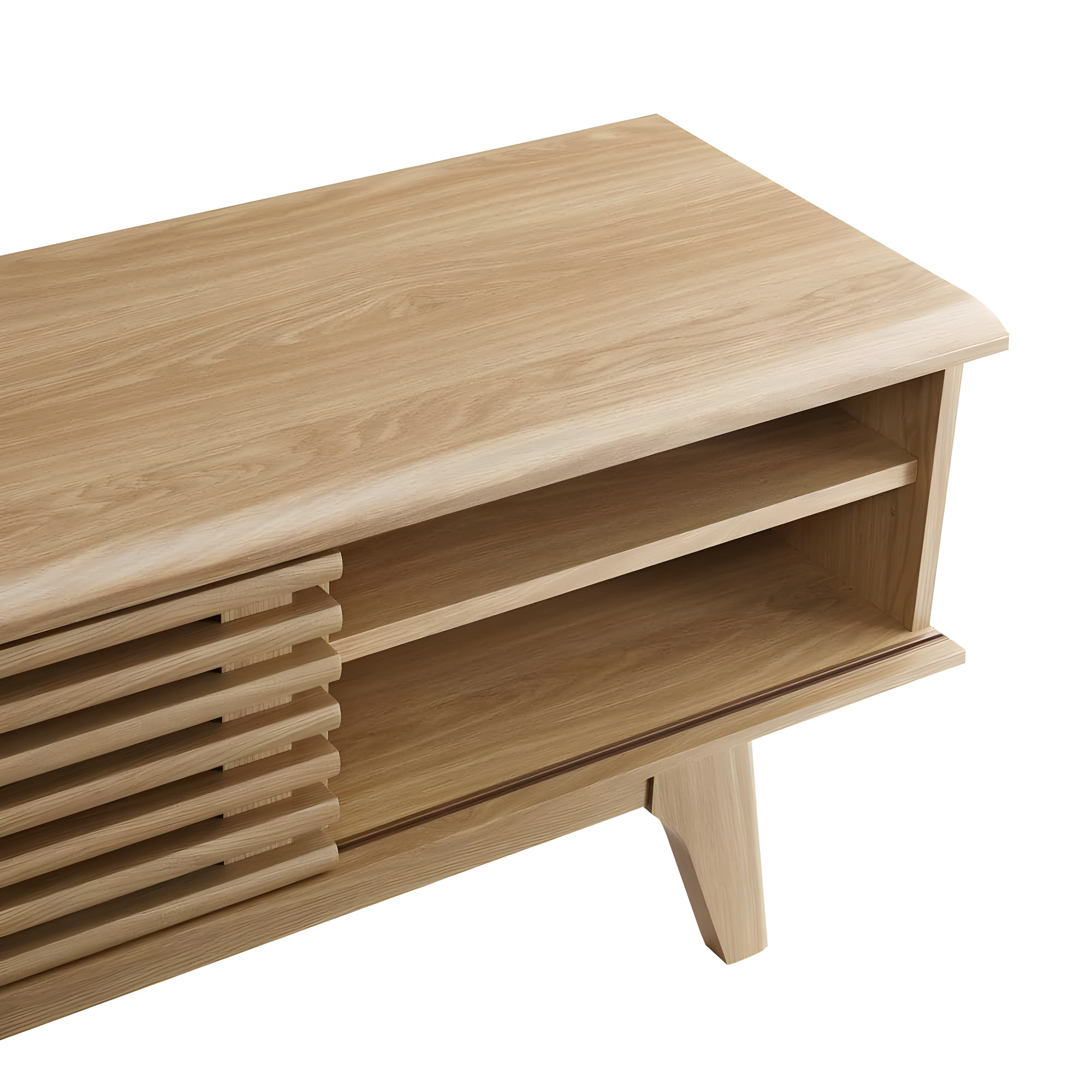 Modway Render 70"W Modern Wood TV Stand for TVs up to 78" in Oak
