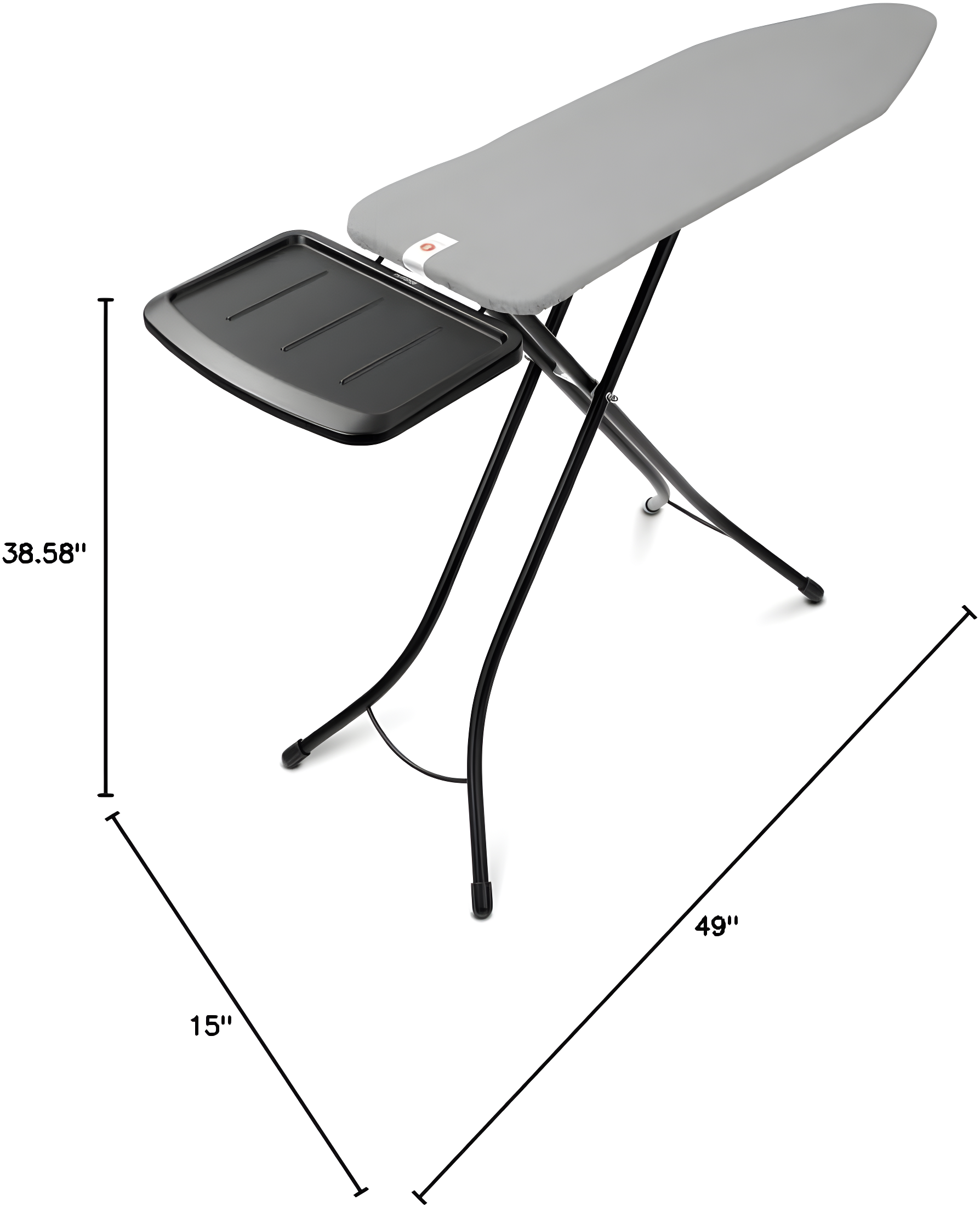 Brabantia Size B Medium Ironing Board with Solid Steam Unit Holder