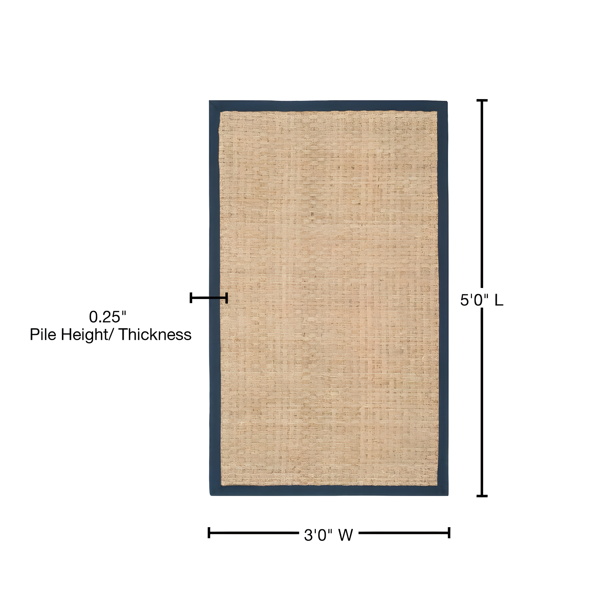 Natural Fiber NF114 Power Loomed Indoor Accent Rug - Natural/Blue - 3'x5' - Safavieh.