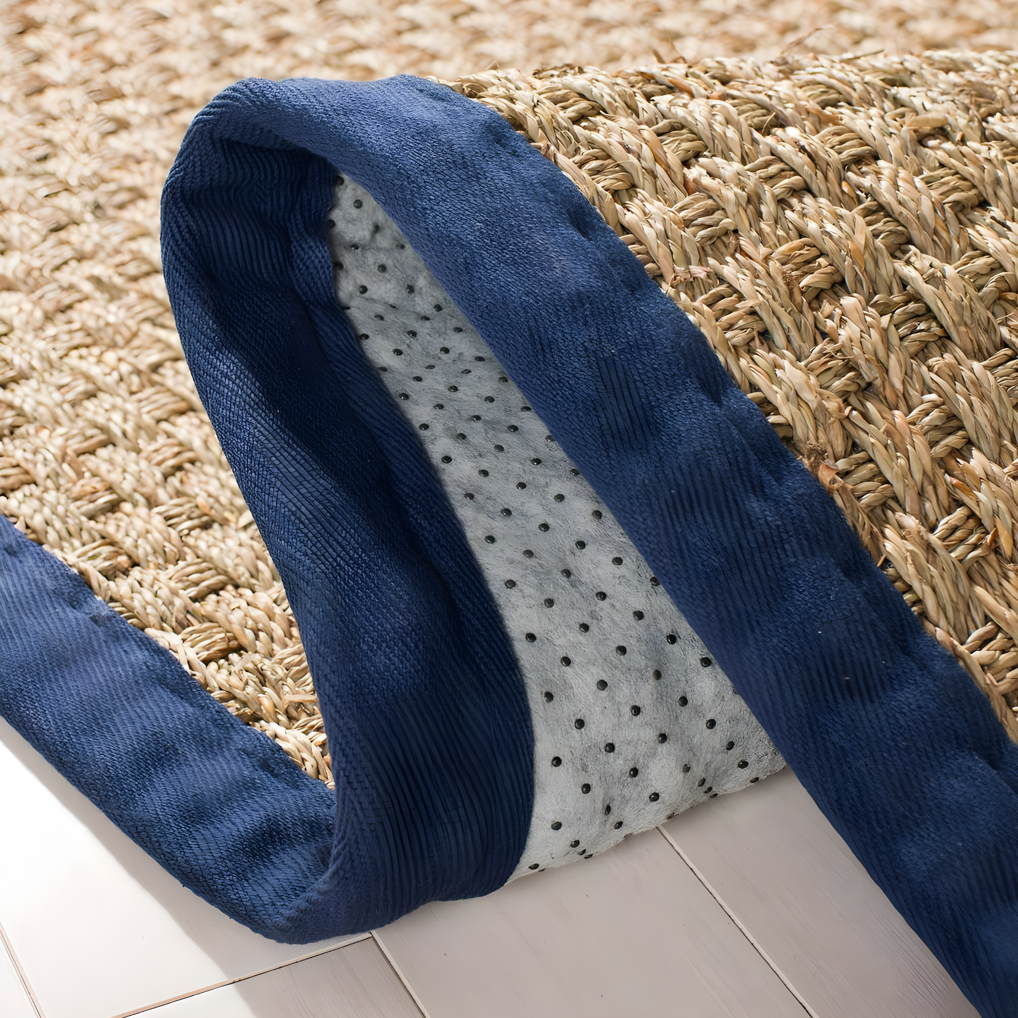 Natural Fiber NF114 Power Loomed Indoor Accent Rug - Natural/Blue - 3'x5' - Safavieh.