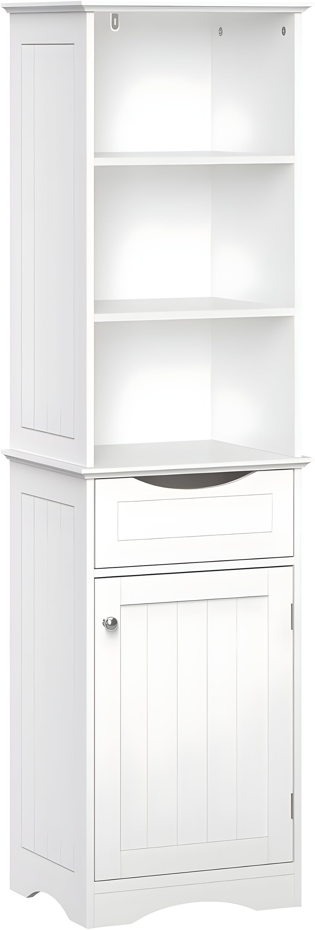 RiverRidge Ashland Tall Bathroom Storage Linen Cabinet and Organizer with Drawer and Shelves