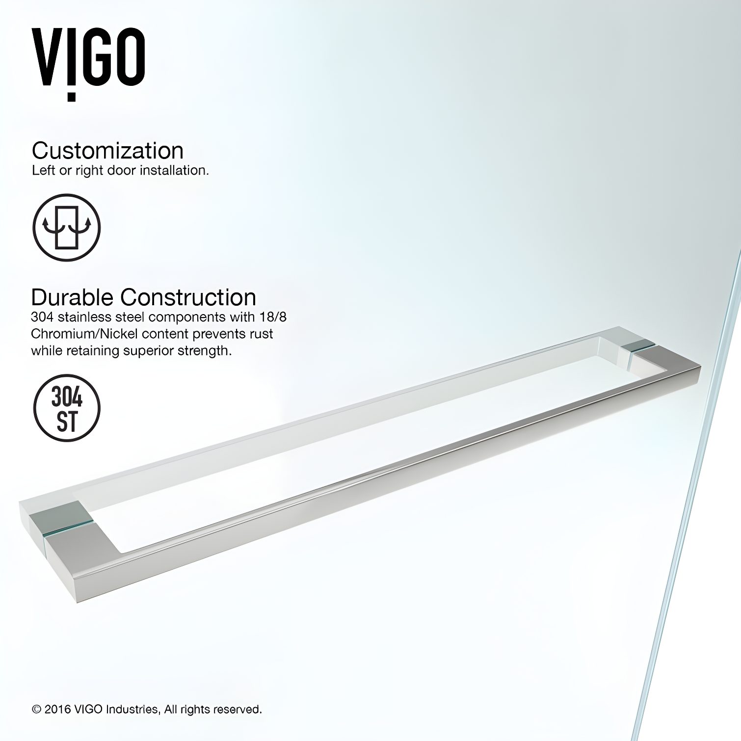Rialto 34" W x 58" H Hinged Frameless Tub Door with with 5/16" Glass