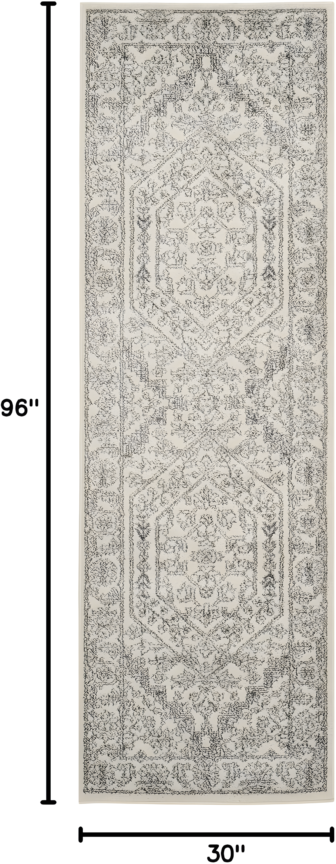 Adirondack ADR108 Power Loomed Runner Rug  Ivory / Silver 2'-6" X 8' - Safavieh.