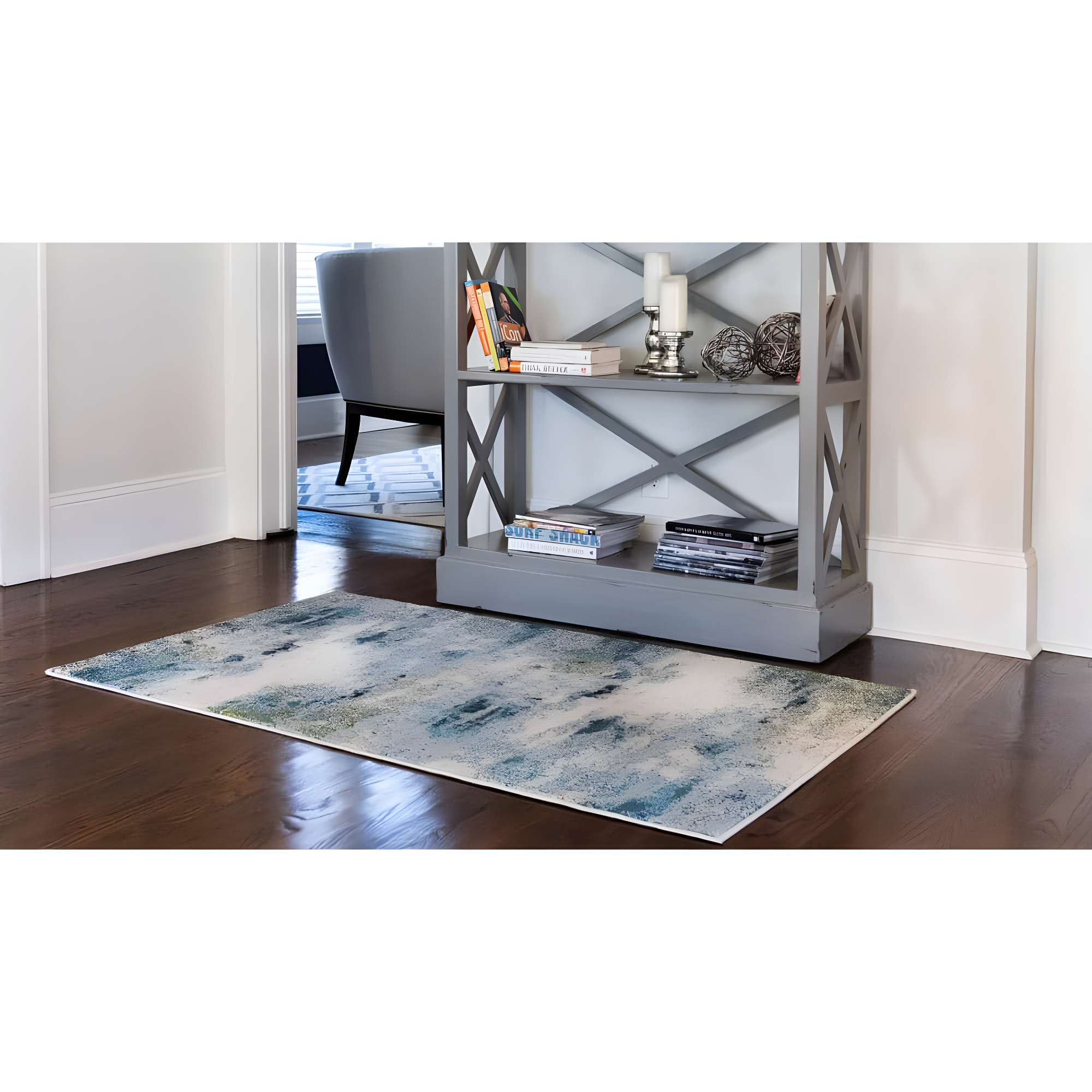 Unique Loom Chromatic Collection Area Rug - Avalon (8' x 10' Rectangle Light Blue/Gray)