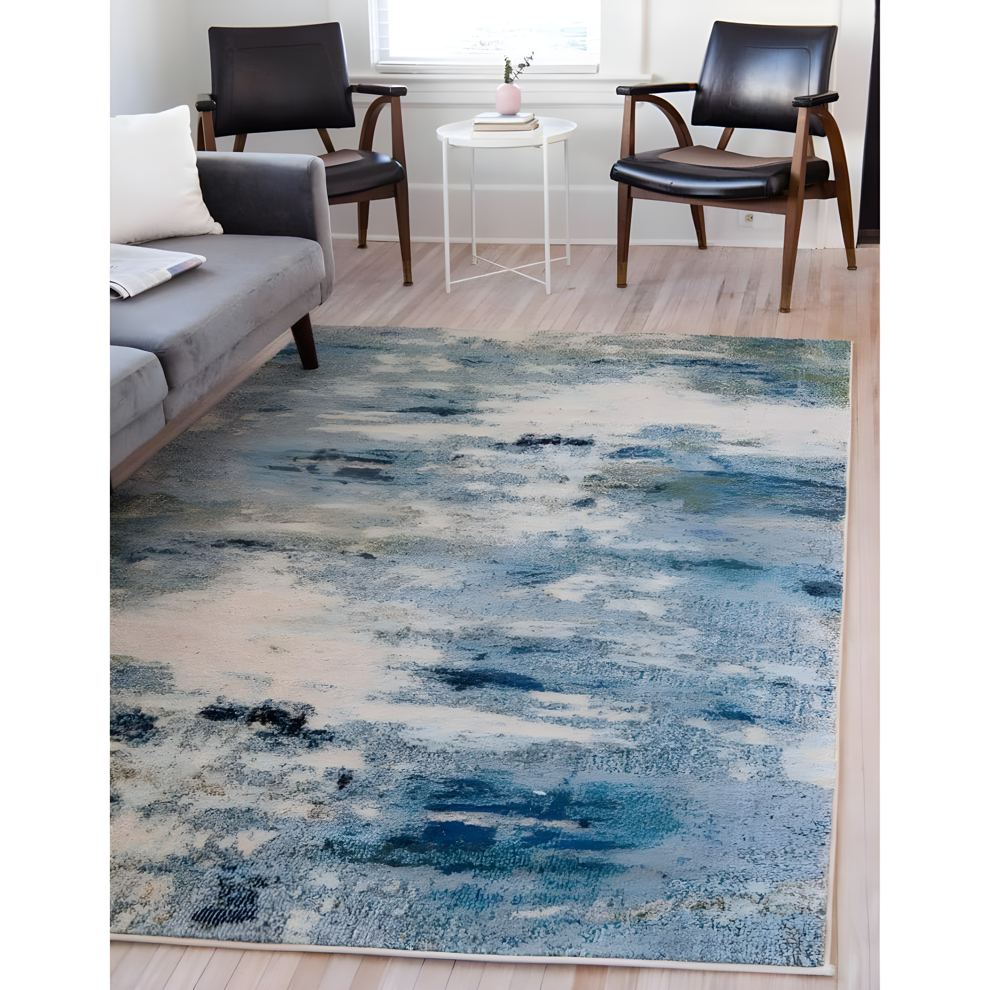 Unique Loom Chromatic Collection Area Rug - Avalon (8' x 10' Rectangle Light Blue/Gray)